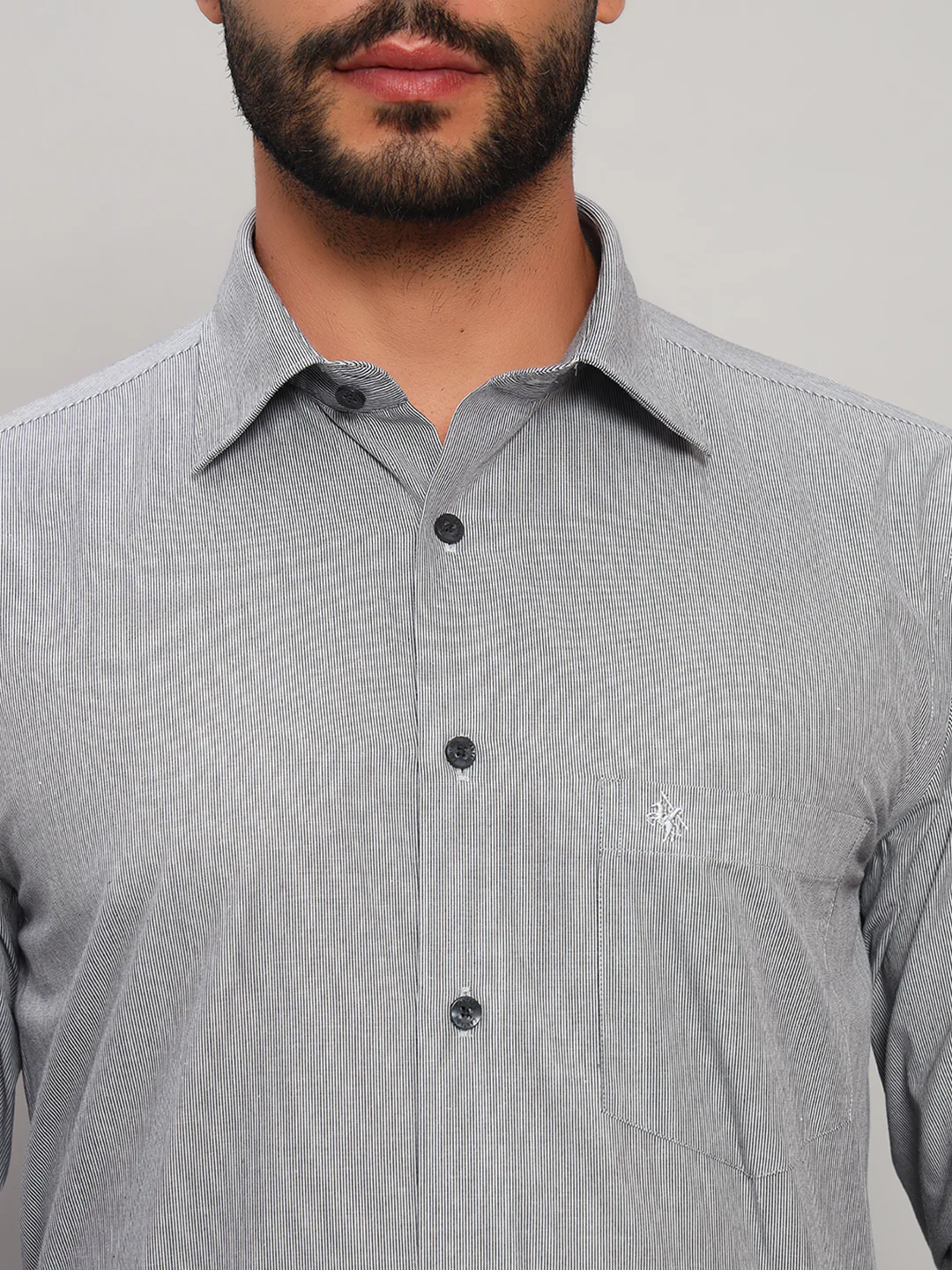 Formal Shirt for Men l Breathable & Soft with Color Fastness Regular Fit Spread Collar Neck Cotton Fabric Striped Pattern - Image 6