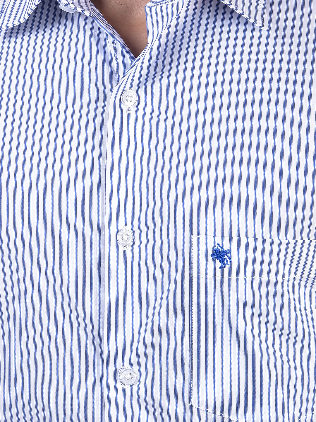 Formal Shirt for Men l Breathable & Soft with Color Fastness Regular Fit Spread Collar Neck Cotton Blend Fabric Striped Pattern - Image 5