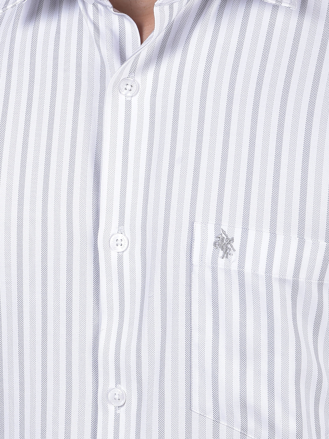 Formal Shirt for Men l Breathable & Soft with Color Fastness Regular Fit Spread Collar Neck Cotton Blend Fabric Striped Pattern - Image 5