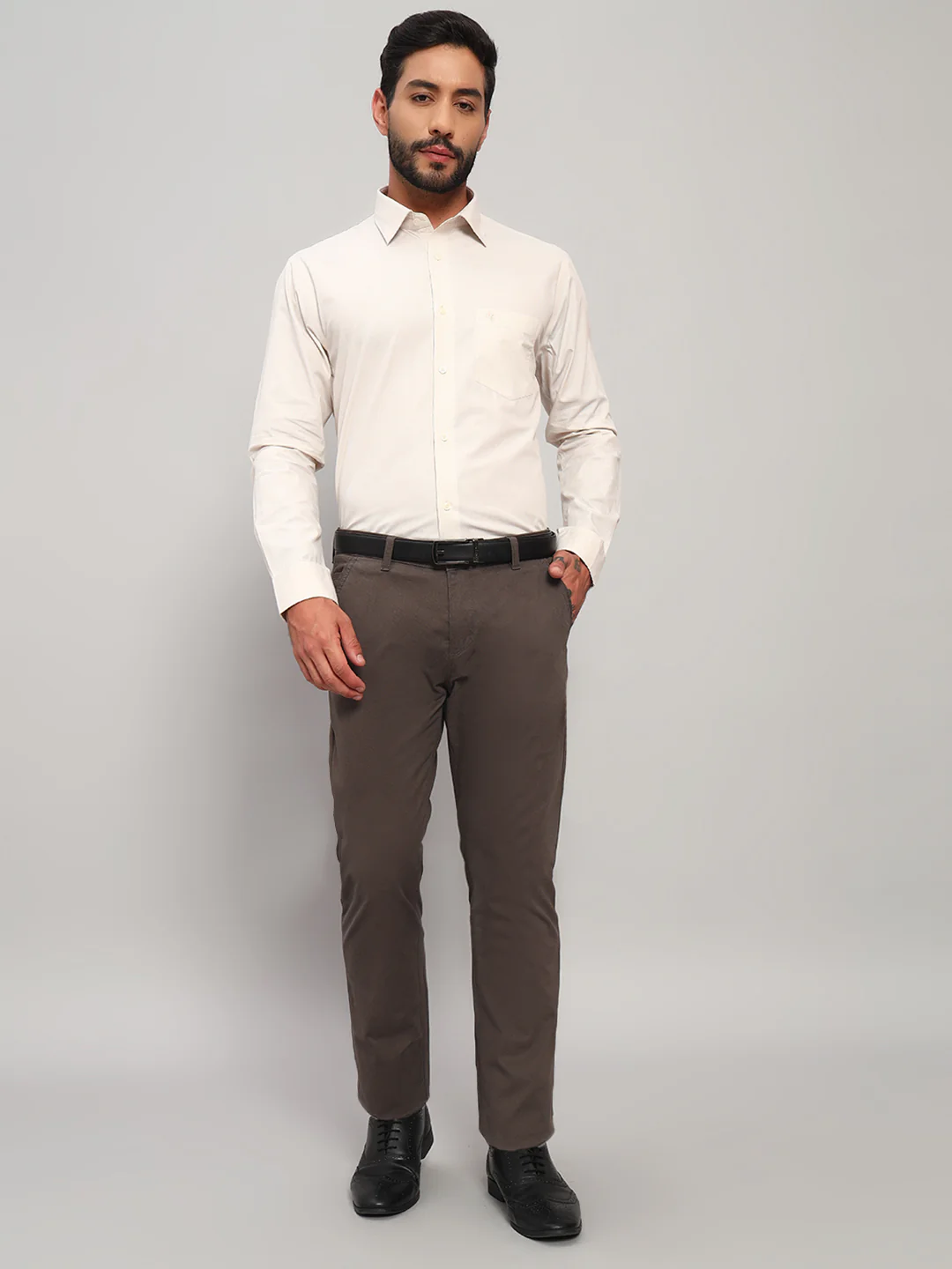Formal Shirt for Men l Breathable & Soft with Color Fastness Regular Fit Spread Collar Neck Cotton Fabric Striped Pattern - Image 8