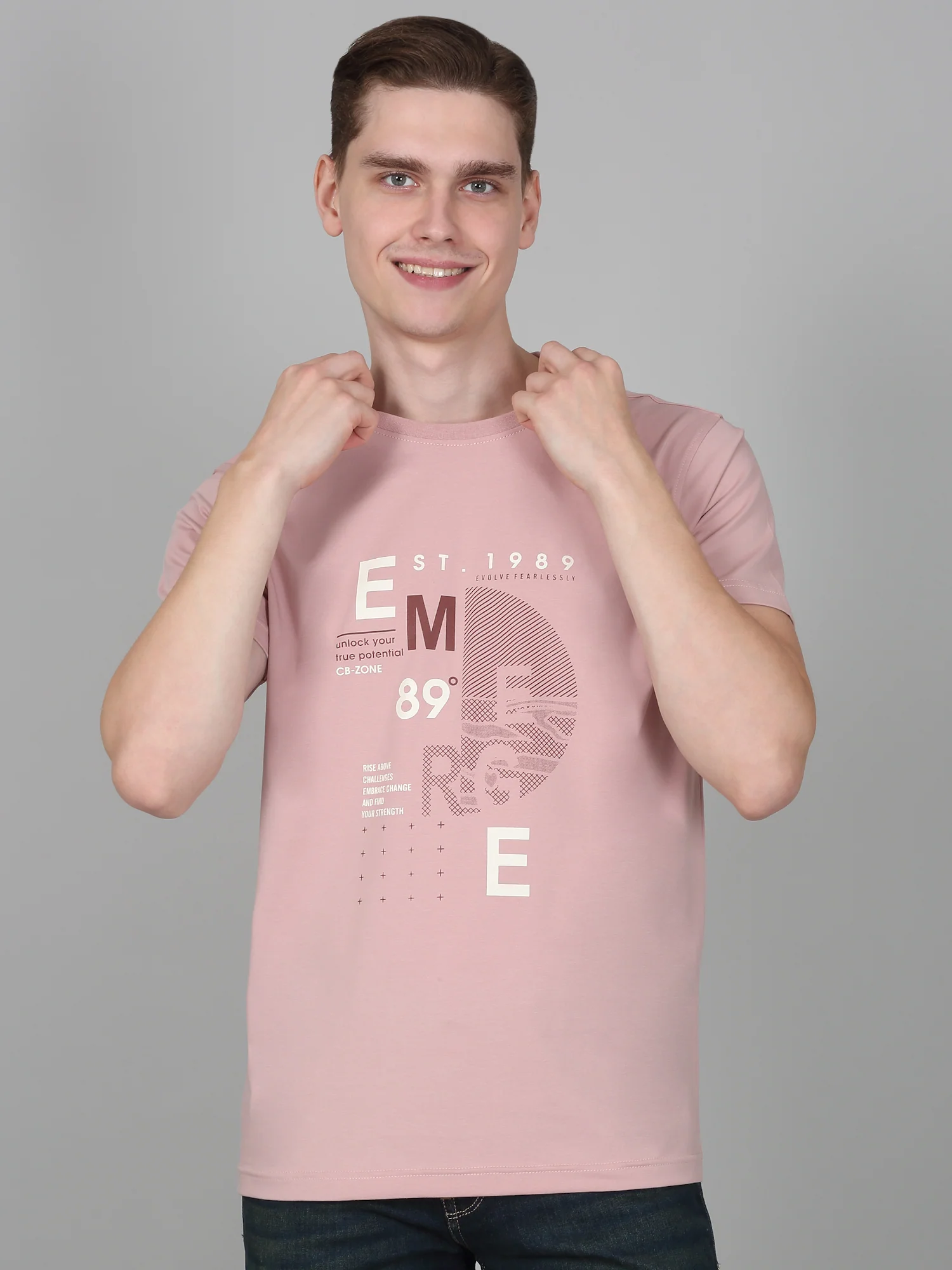T-Shirt for Men | Breathable & Soft with Color Fastness Regular Fit Round Neck Cotton Blend Fabric Printed Pattern - Image 3