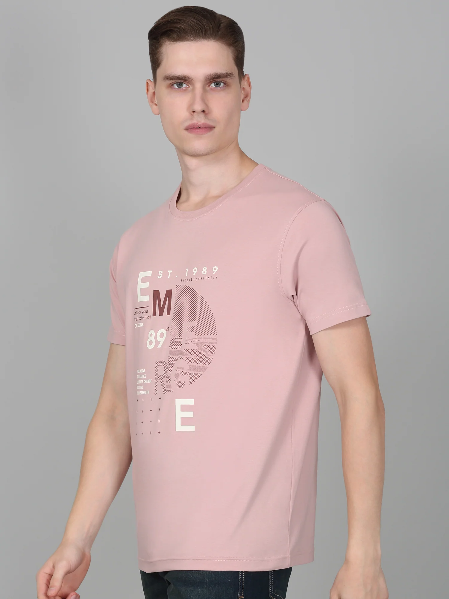 T-Shirt for Men | Breathable & Soft with Color Fastness Regular Fit Round Neck Cotton Blend Fabric Printed Pattern - Image 4