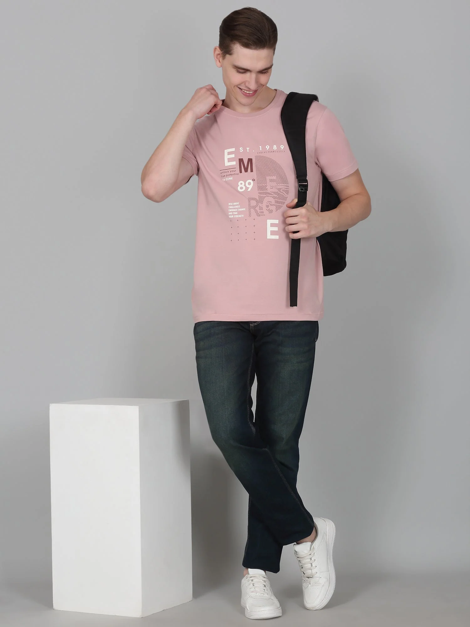 T-Shirt for Men | Breathable & Soft with Color Fastness Regular Fit Round Neck Cotton Blend Fabric Printed Pattern - Image 5