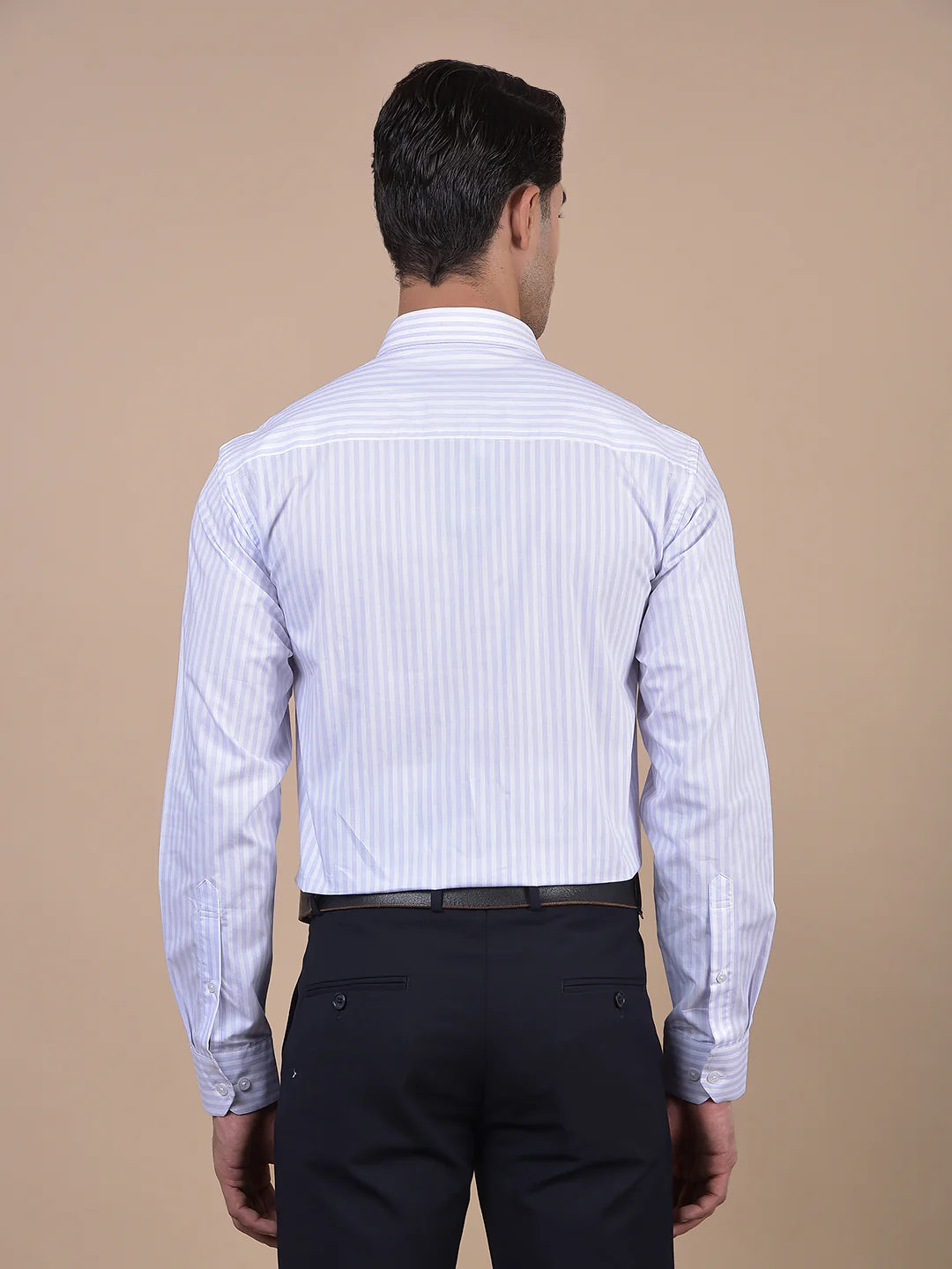 Formal Shirt for Men l Breathable & Soft with Color Fastness Regular Fit Spread Collar Neck Cotton Fabric Striped Pattern - Image 8
