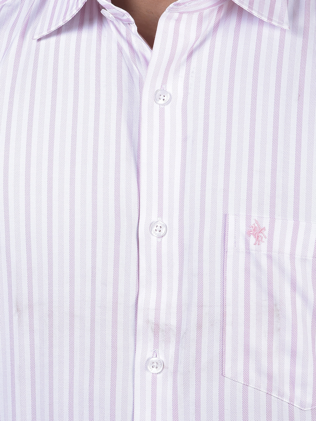 Formal Shirt for Men l Breathable & Soft with Color Fastness Regular Fit Spread Collar Neck Cotton Blend Fabric Striped Pattern - Image 5