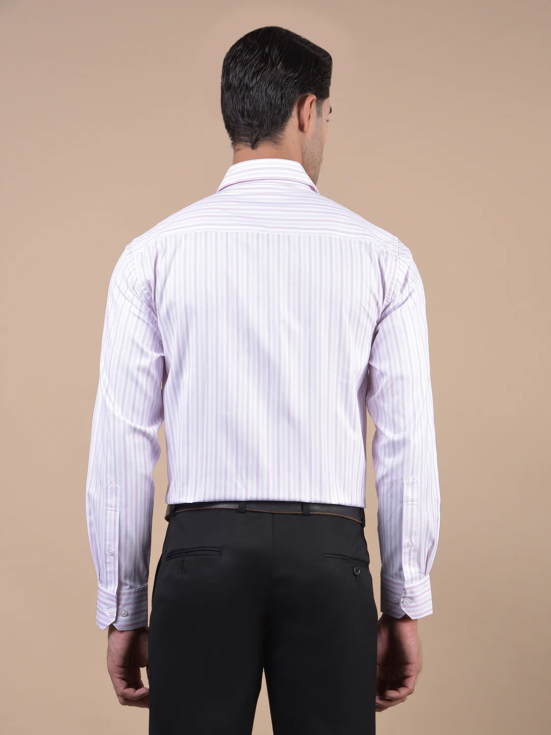 Formal Shirt for Men l Breathable & Soft with Color Fastness Regular Fit Spread Collar Neck Cotton Blend Fabric Striped Pattern - Image 8