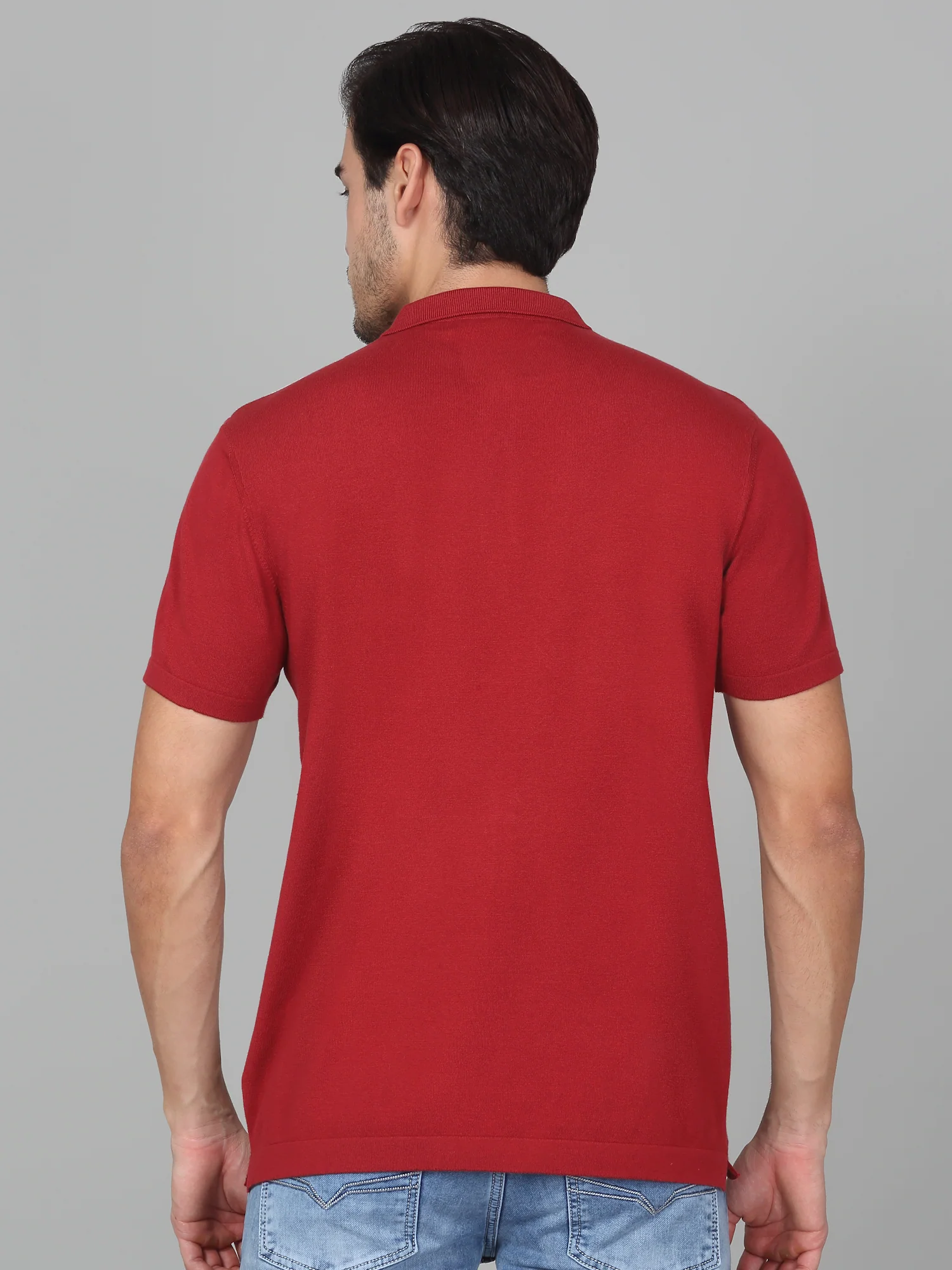 T-Shirt for Men | Breathable & Soft with Color Fastness Regular Fit Polo Neck Cotton Blend Fabric Striped Pattern - Image 6