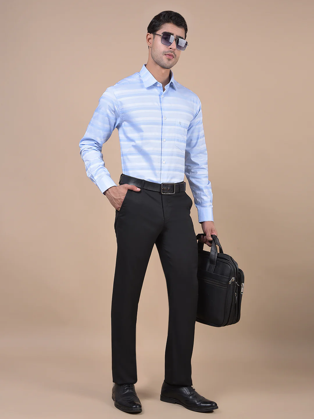 Formal Shirt for Men l Breathable & Soft with Color Fastness Regular Fit Spread Collar Neck Cotton Fabric Striped Pattern - Image 6