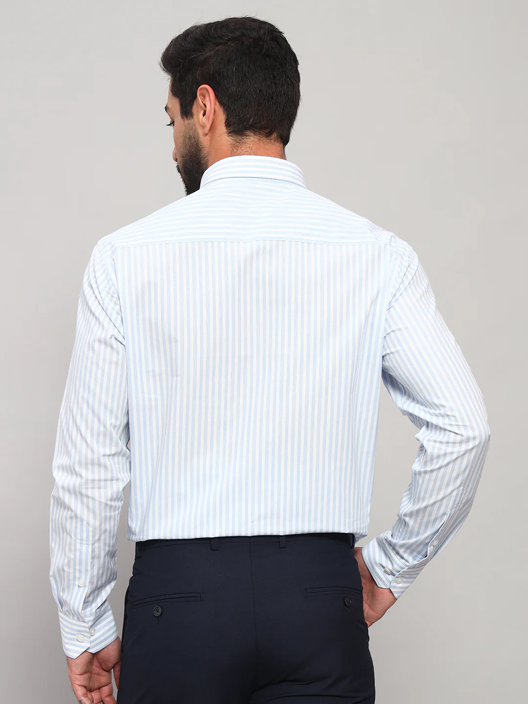 Formal Shirt for Men l Breathable & Soft with Color Fastness Regular Fit Spread Collar Neck Cotton Fabric Striped Pattern - Image 2