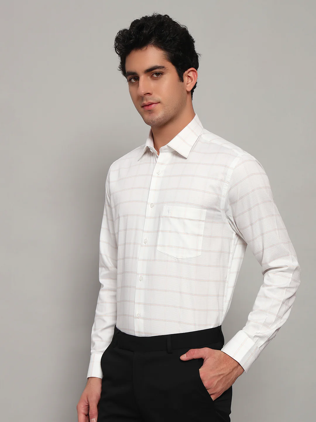 Formal Shirt for Men l Breathable & Soft with Color Fastness Regular Fit Spread Collar Neck Cotton Fabric Striped Pattern - Image 4