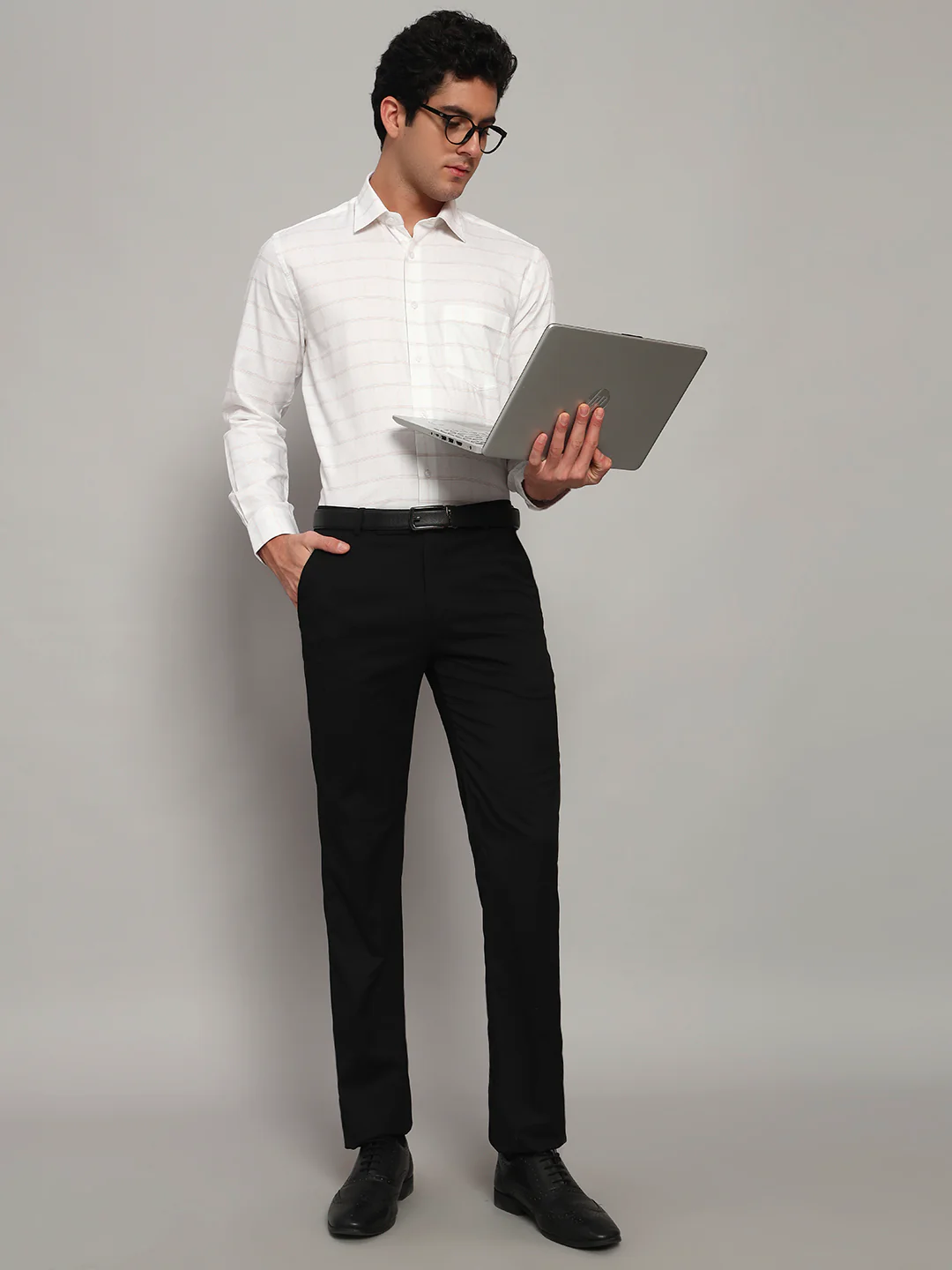 Formal Shirt for Men l Breathable & Soft with Color Fastness Regular Fit Spread Collar Neck Cotton Fabric Striped Pattern - Image 8