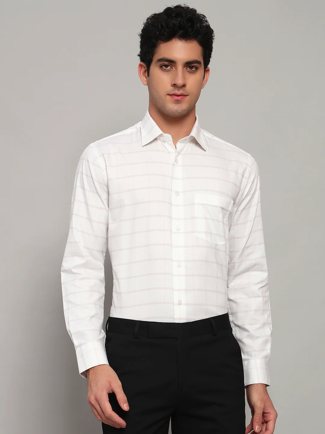 Formal Shirt for Men l Breathable & Soft with Color Fastness Regular Fit Spread Collar Neck Cotton Fabric Striped Pattern - Image 9