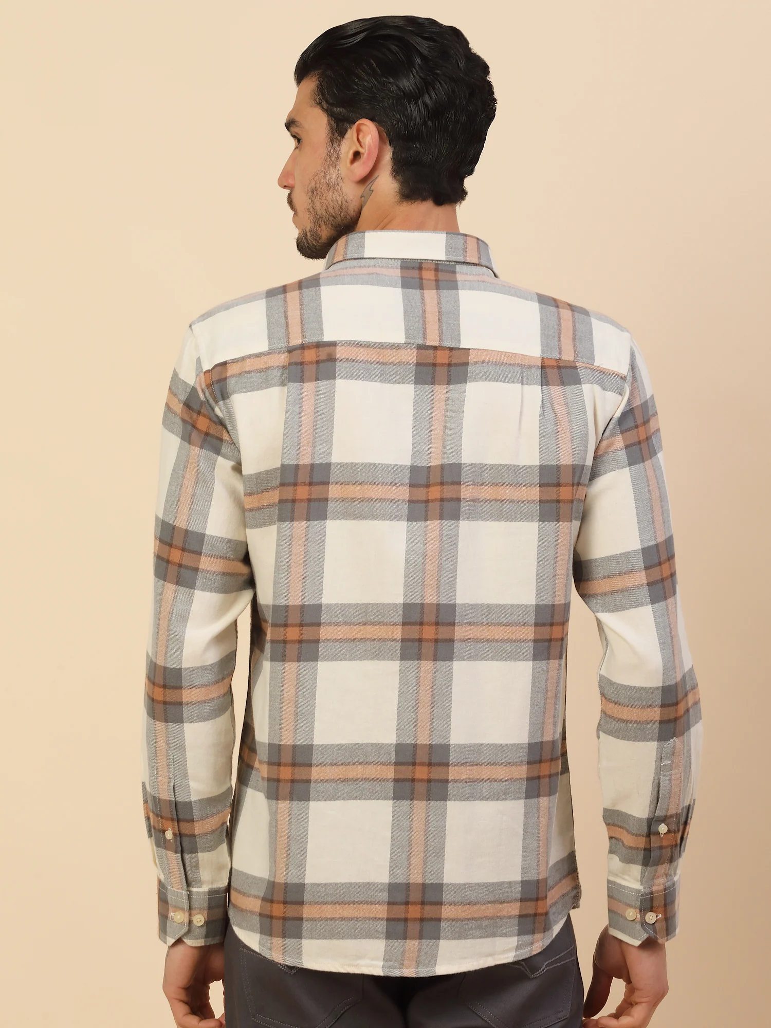 Men's Stylish Checkered Casual Shirt | Regular Fit | Full Sleeve | Pure Cotton | Smart Casual Wear - Image 3