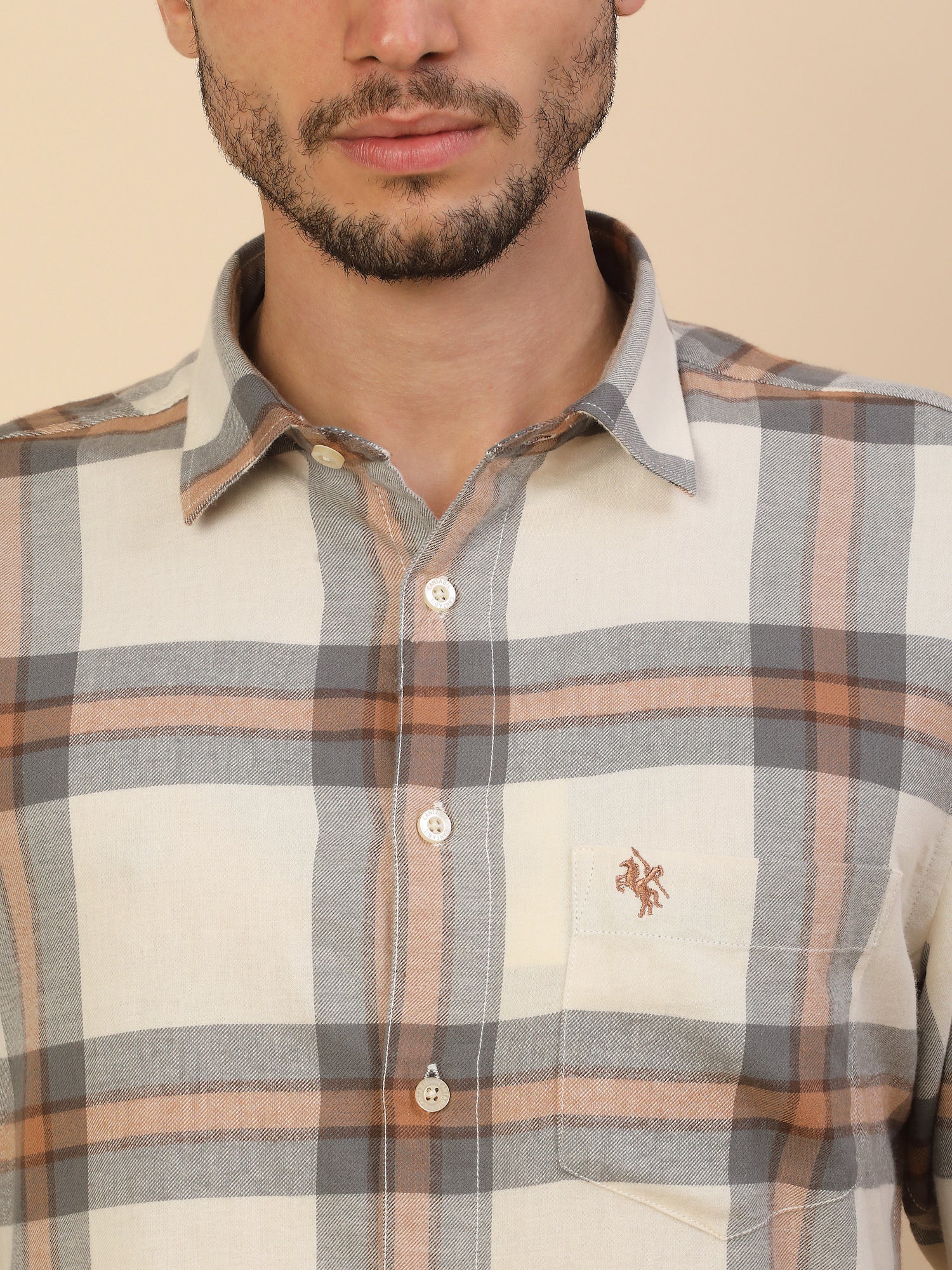 Men's Stylish Checkered Casual Shirt | Regular Fit | Full Sleeve | Pure Cotton | Smart Casual Wear - Image 5