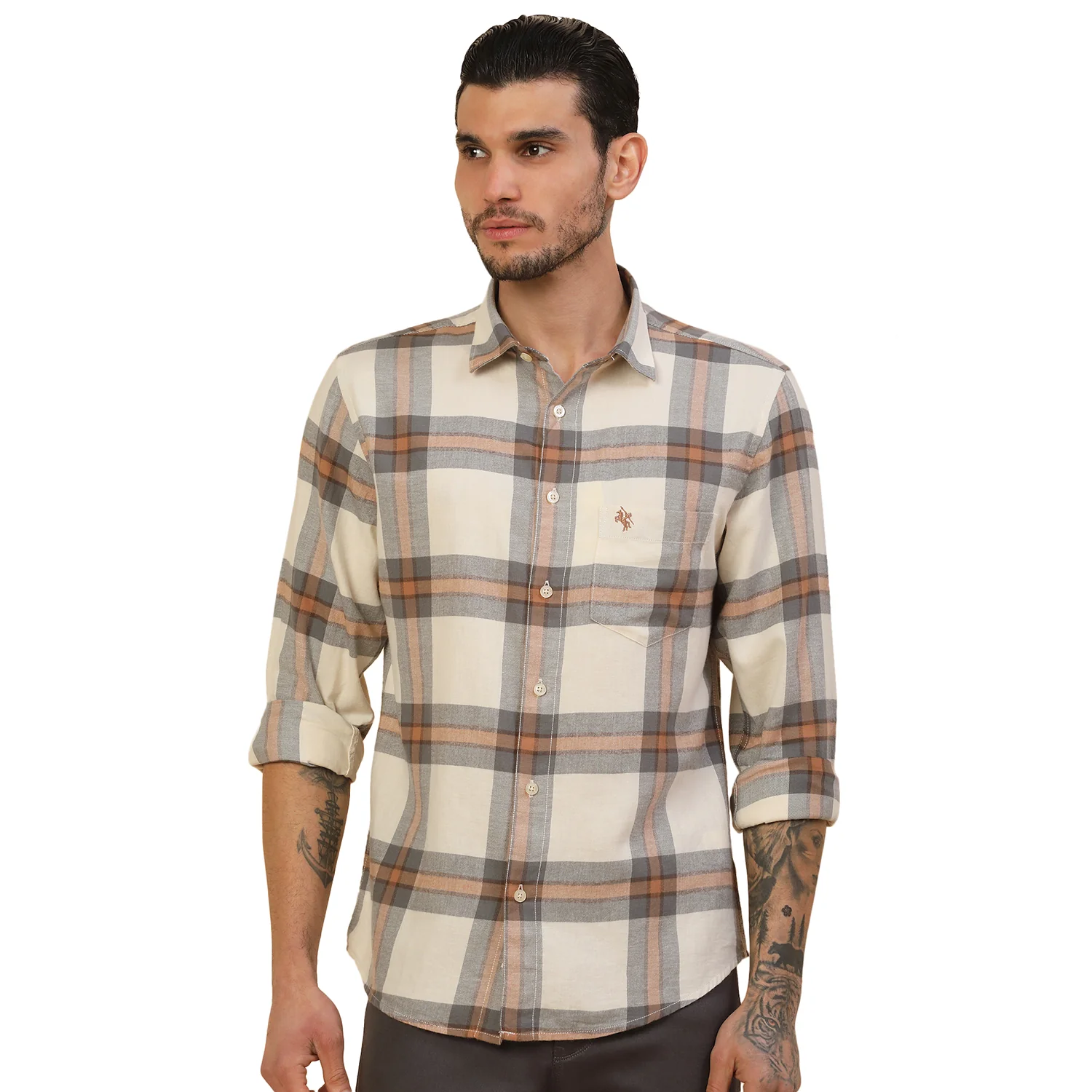 Men's Stylish Checkered Casual Shirt | Regular Fit | Full Sleeve | Pure Cotton | Smart Casual Wear - Image 9