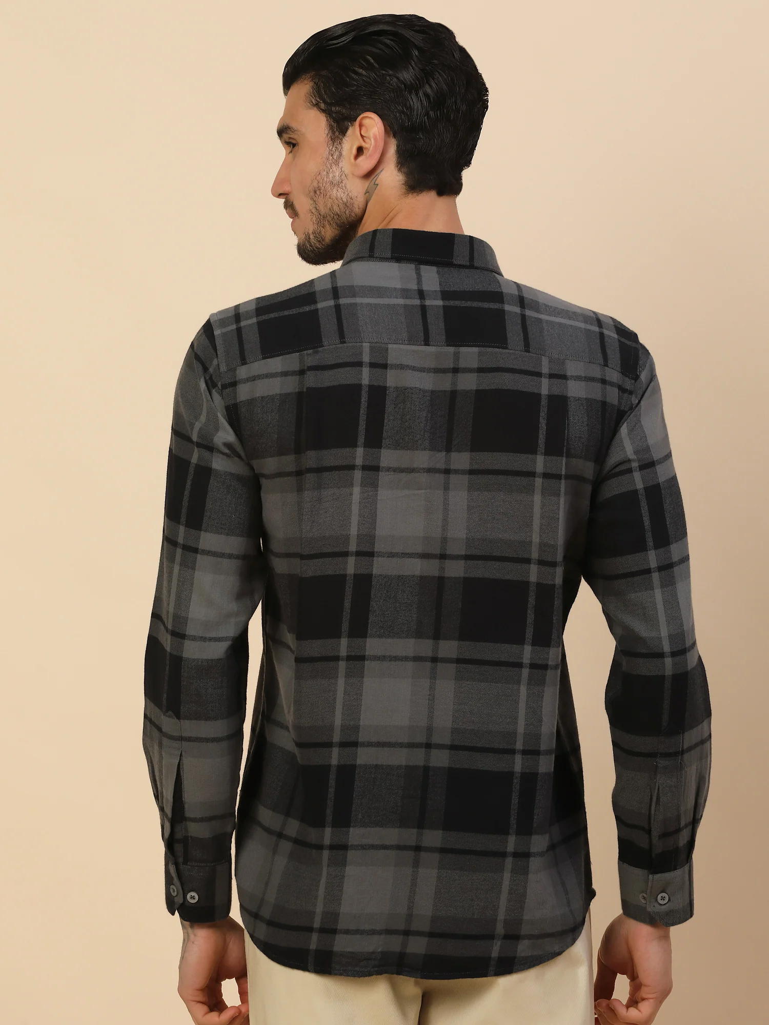 Men's Stylish Checkered Casual Shirt | Regular Fit | Full Sleeve | Pure Cotton | Smart Casual Wear - Image 3