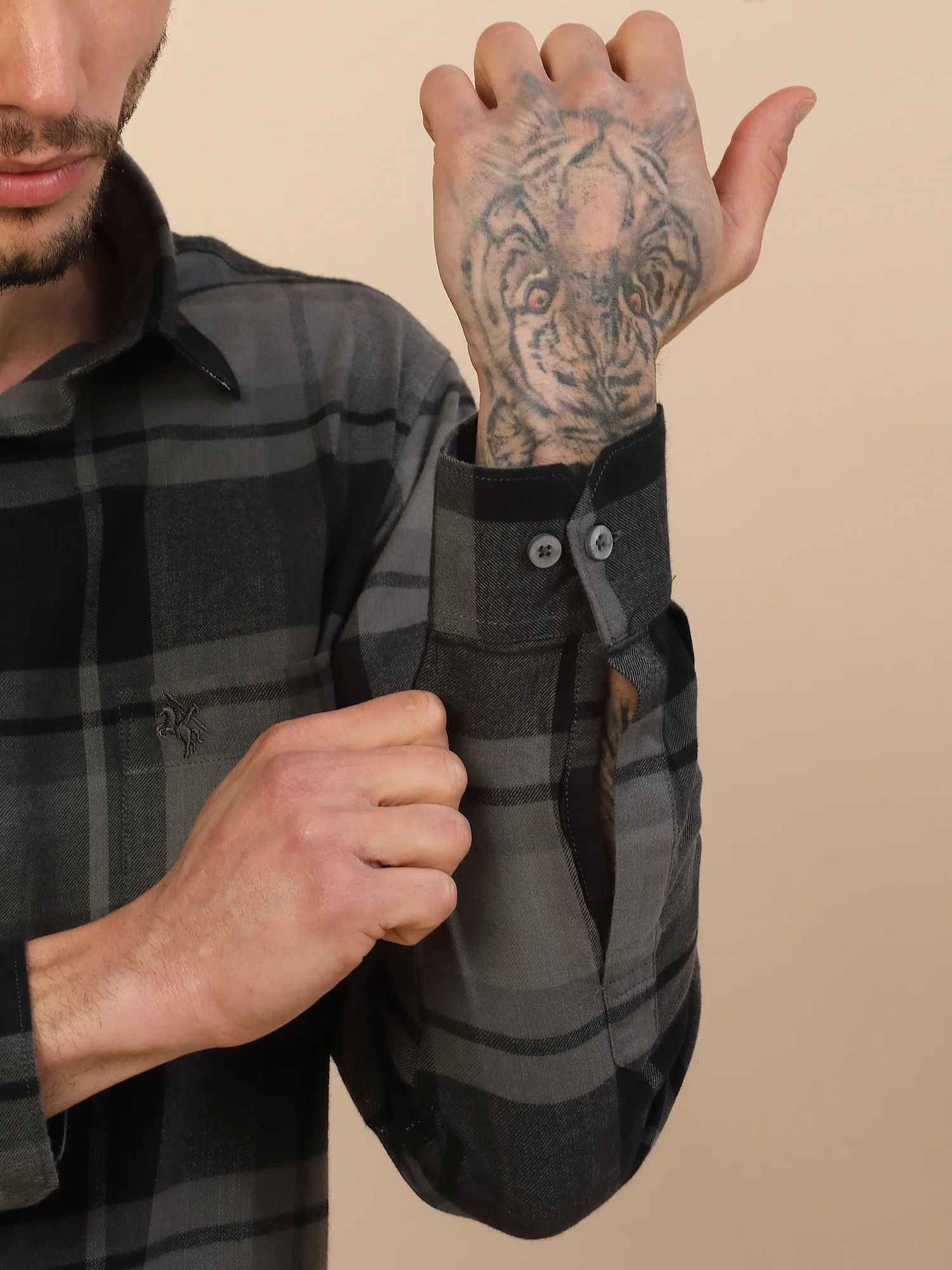 Men's Stylish Checkered Casual Shirt | Regular Fit | Full Sleeve | Pure Cotton | Smart Casual Wear - Image 4