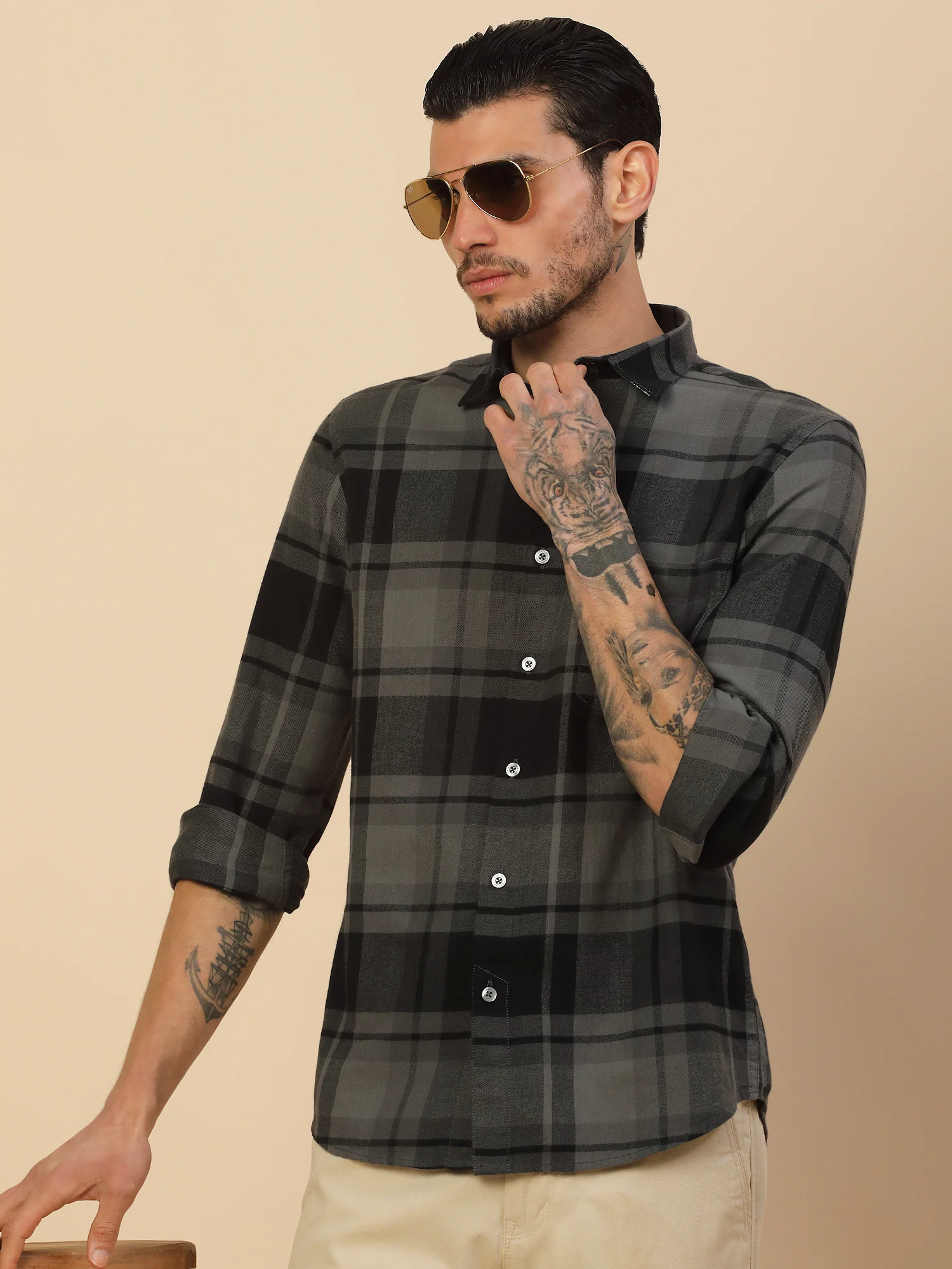 Men's Stylish Checkered Casual Shirt | Regular Fit | Full Sleeve | Pure Cotton | Smart Casual Wear - Image 8