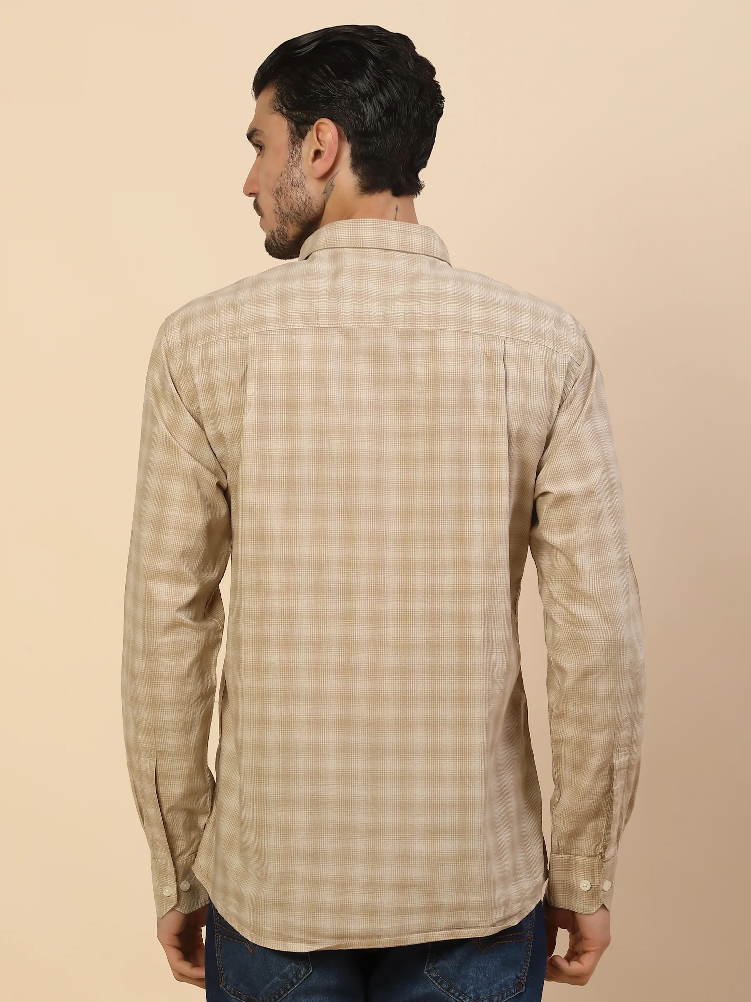 Men's Stylish Checkered Casual Shirt | Regular Fit | Full Sleeve | Pure Cotton | Smart Casual Wear - Image 3