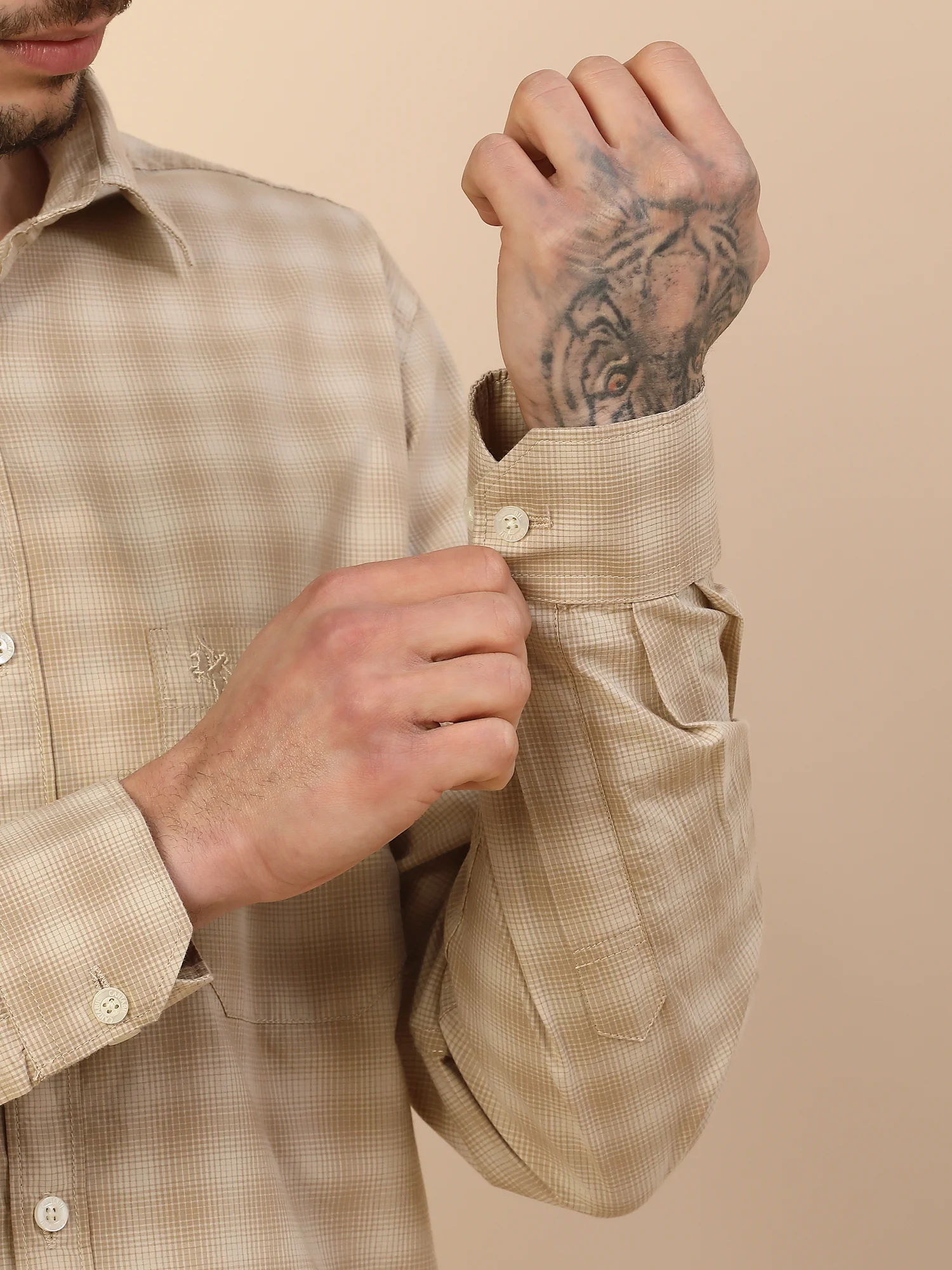 Men's Stylish Checkered Casual Shirt | Regular Fit | Full Sleeve | Pure Cotton | Smart Casual Wear - Image 4