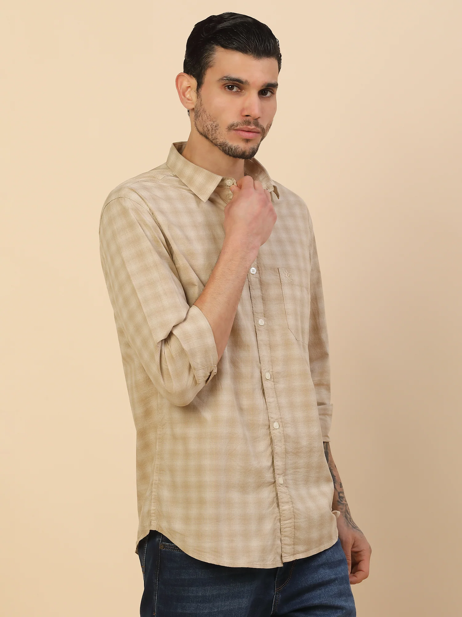 Men's Stylish Checkered Casual Shirt | Regular Fit | Full Sleeve | Pure Cotton | Smart Casual Wear - Image 7