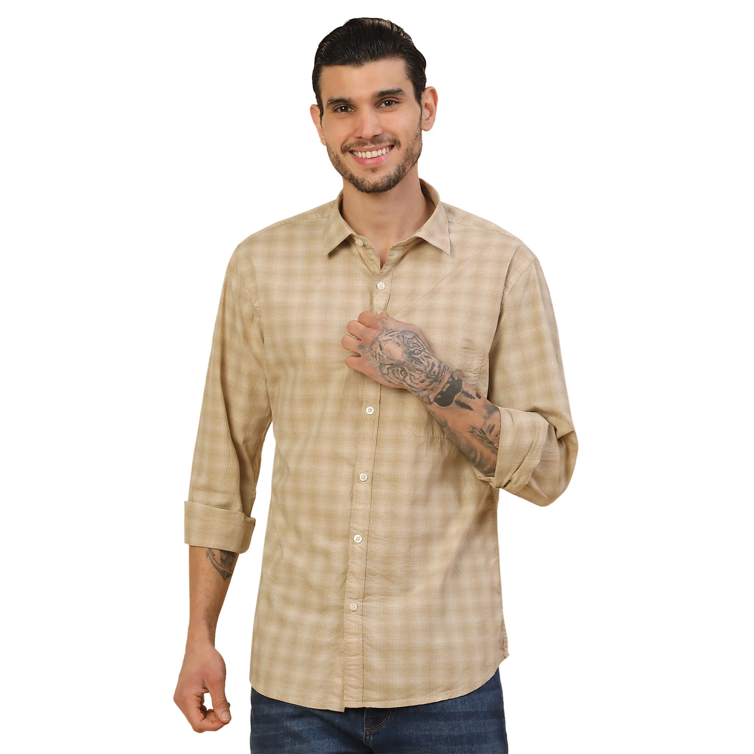 Men's Stylish Checkered Casual Shirt | Regular Fit | Full Sleeve | Pure Cotton | Smart Casual Wear - Image 9