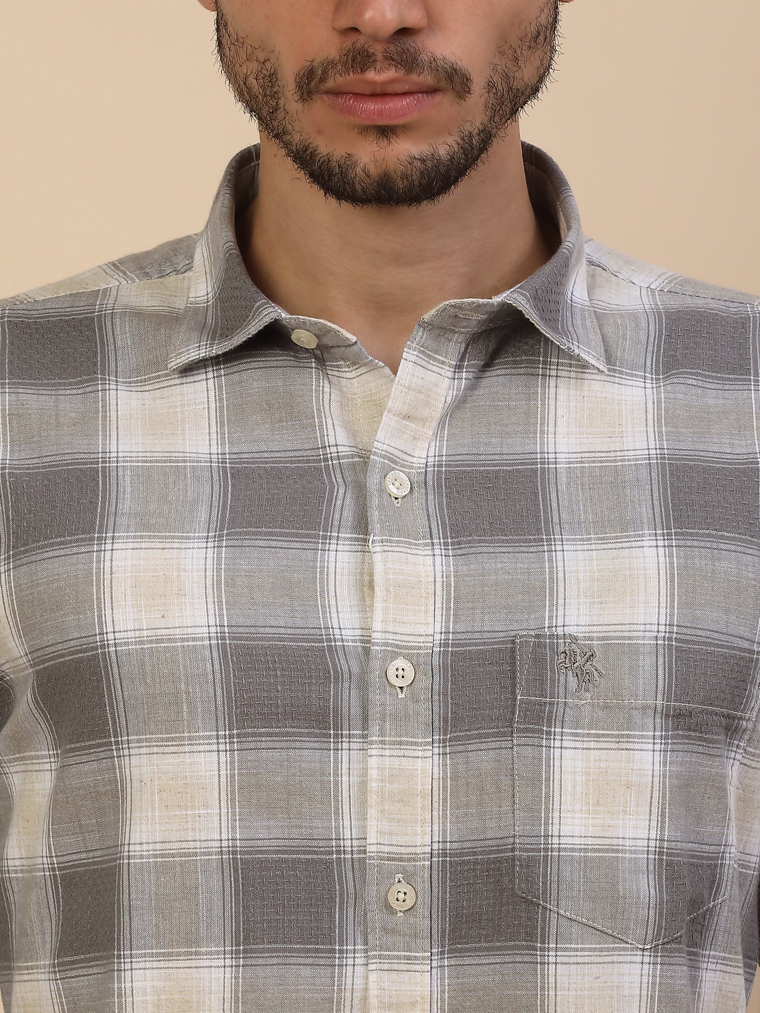 Men's Stylish Checkered Casual Shirt | Regular Fit | Full Sleeve | Pure Cotton | Smart Casual Wear - Image 5
