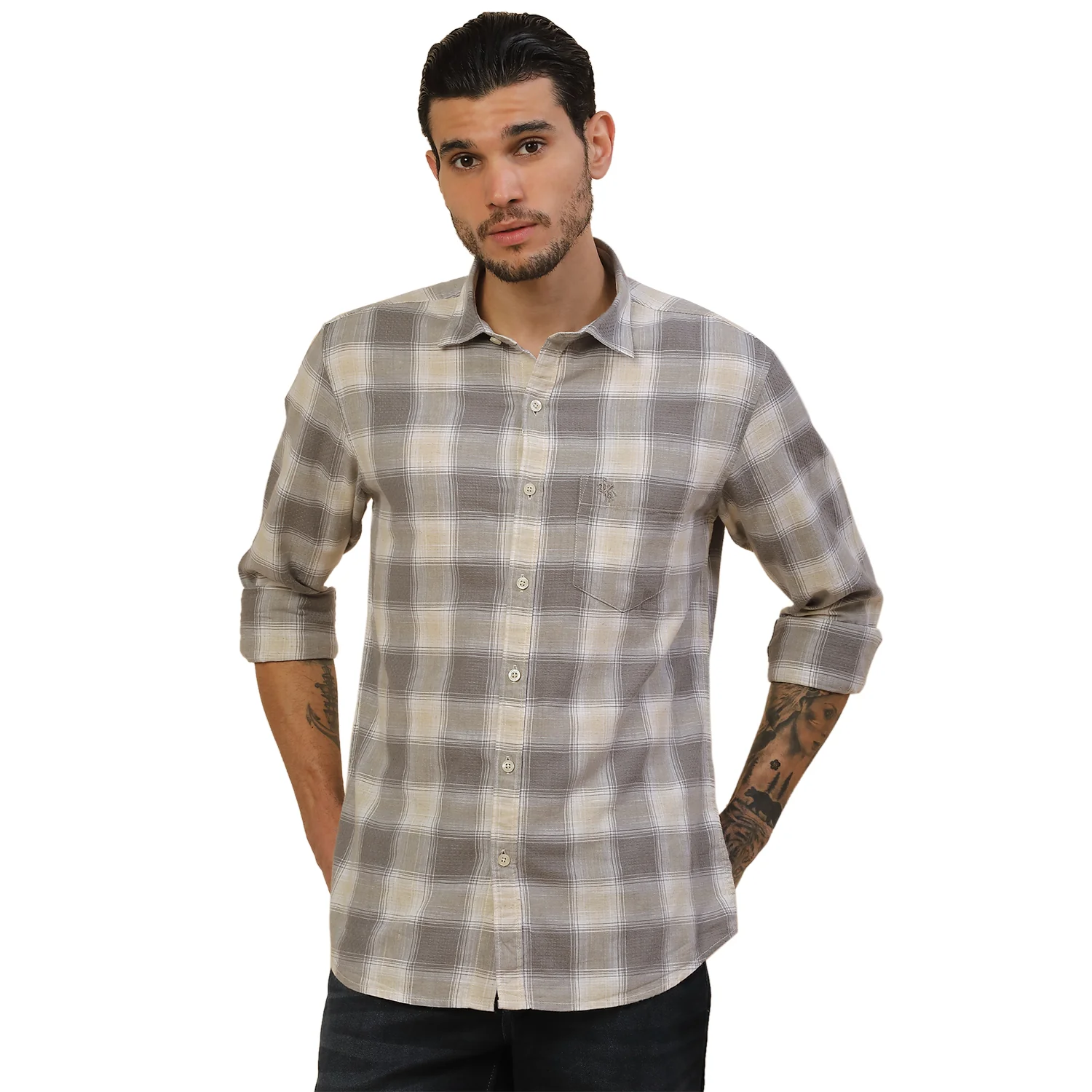 Men's Stylish Checkered Casual Shirt | Regular Fit | Full Sleeve | Pure Cotton | Smart Casual Wear - Image 9