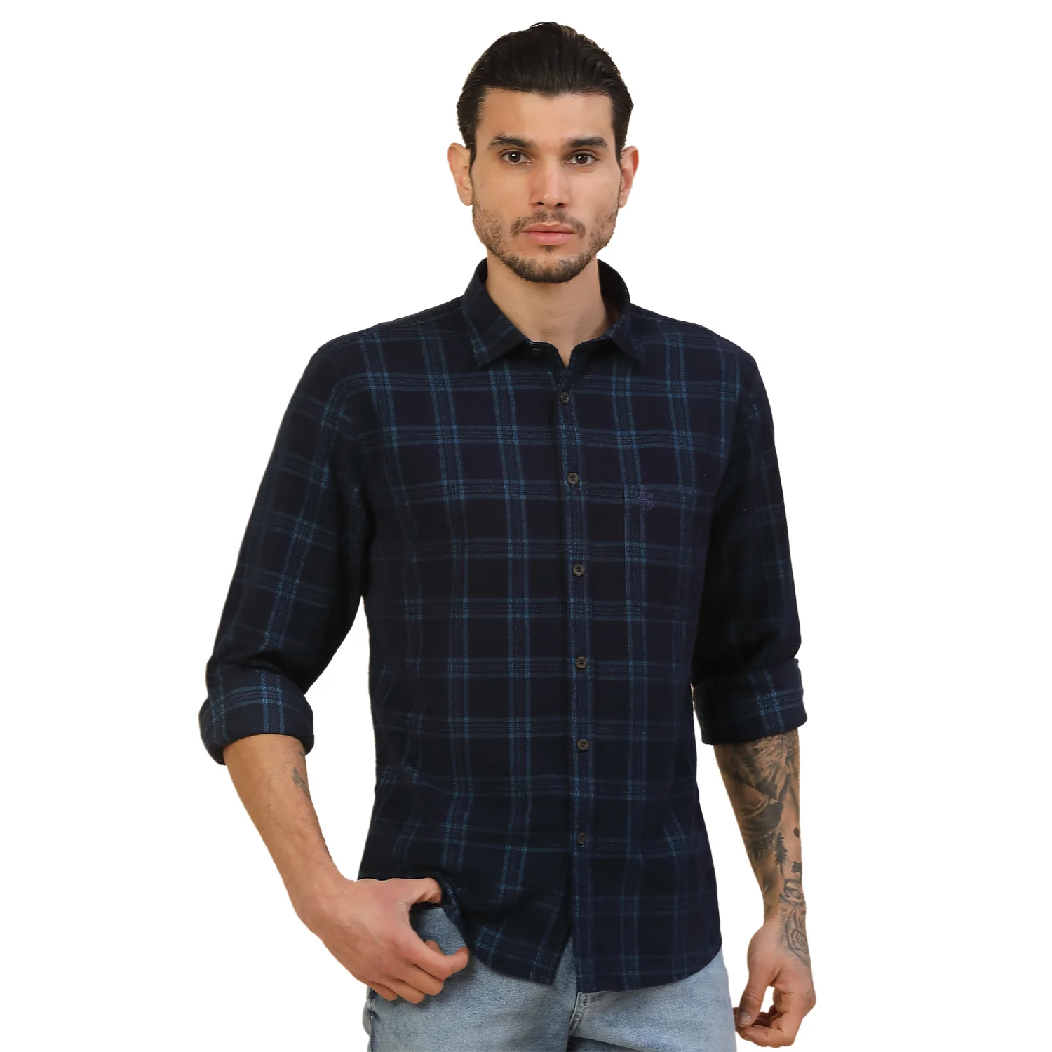 Men's Stylish Checkered Casual Shirt | Regular Fit | Full Sleeve | Pure Cotton | Smart Casual Wear - Image 4