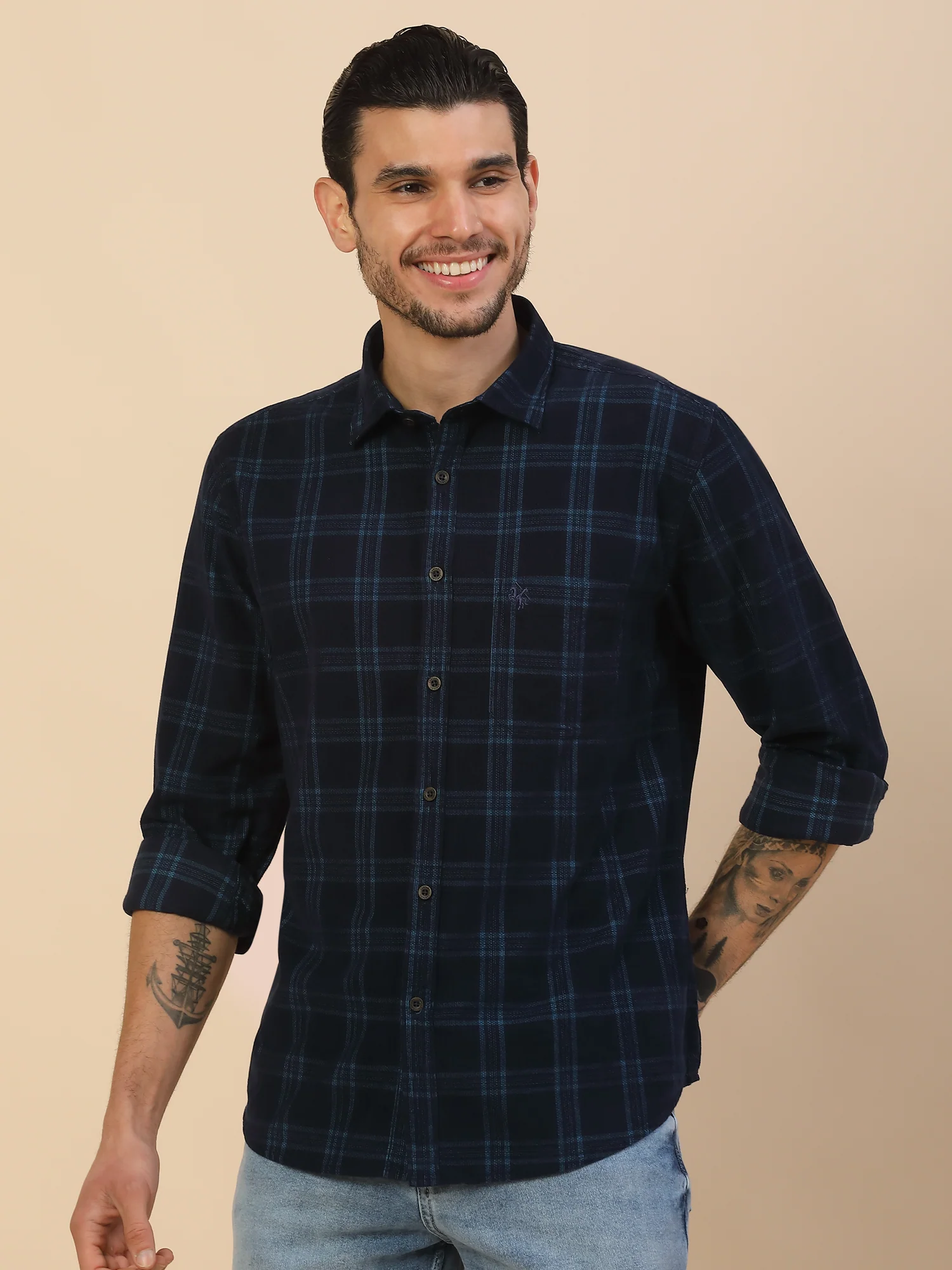Men's Stylish Checkered Casual Shirt | Regular Fit | Full Sleeve | Pure Cotton | Smart Casual Wear - Image 5