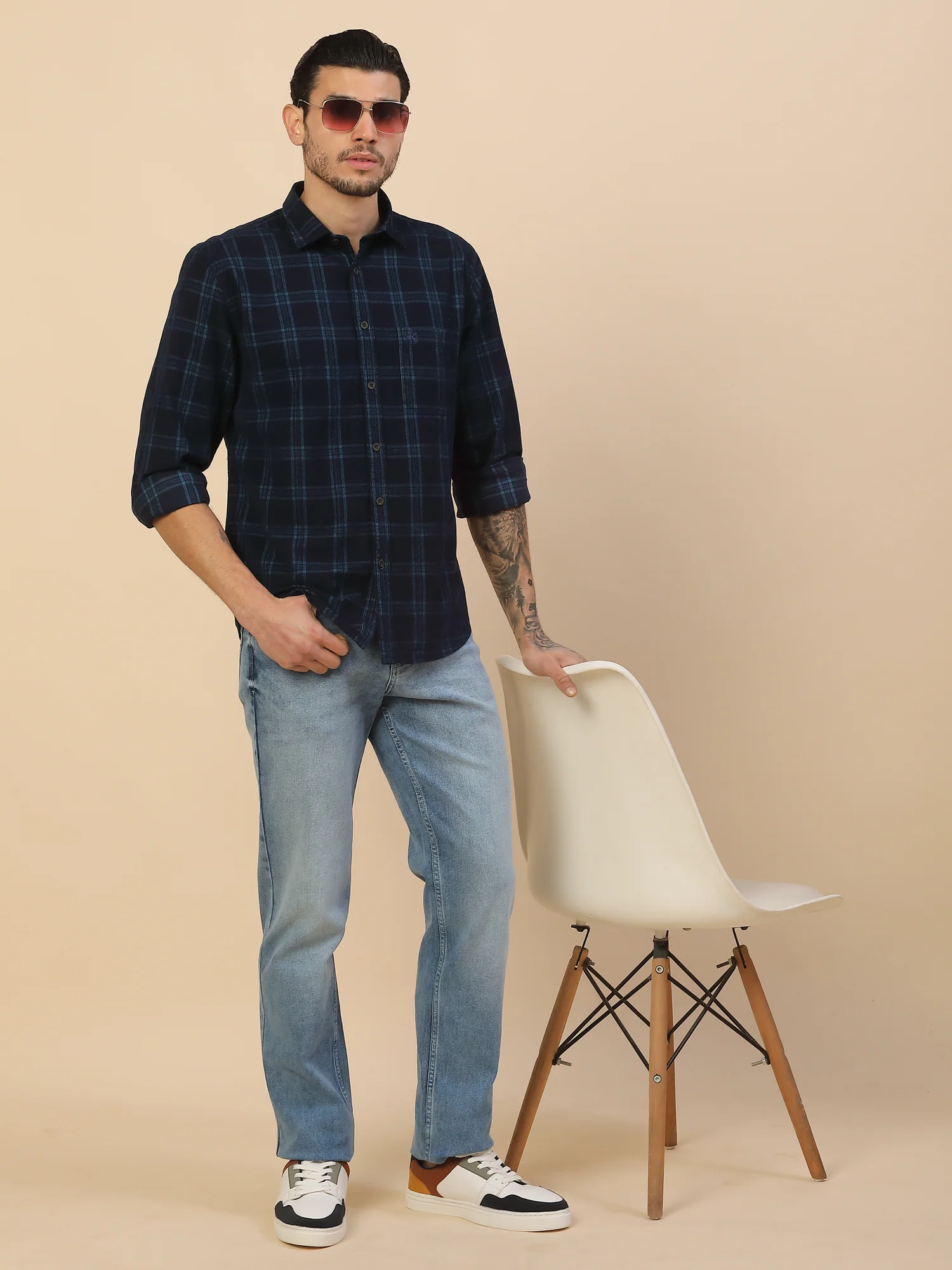 Men's Stylish Checkered Casual Shirt | Regular Fit | Full Sleeve | Pure Cotton | Smart Casual Wear - Image 8