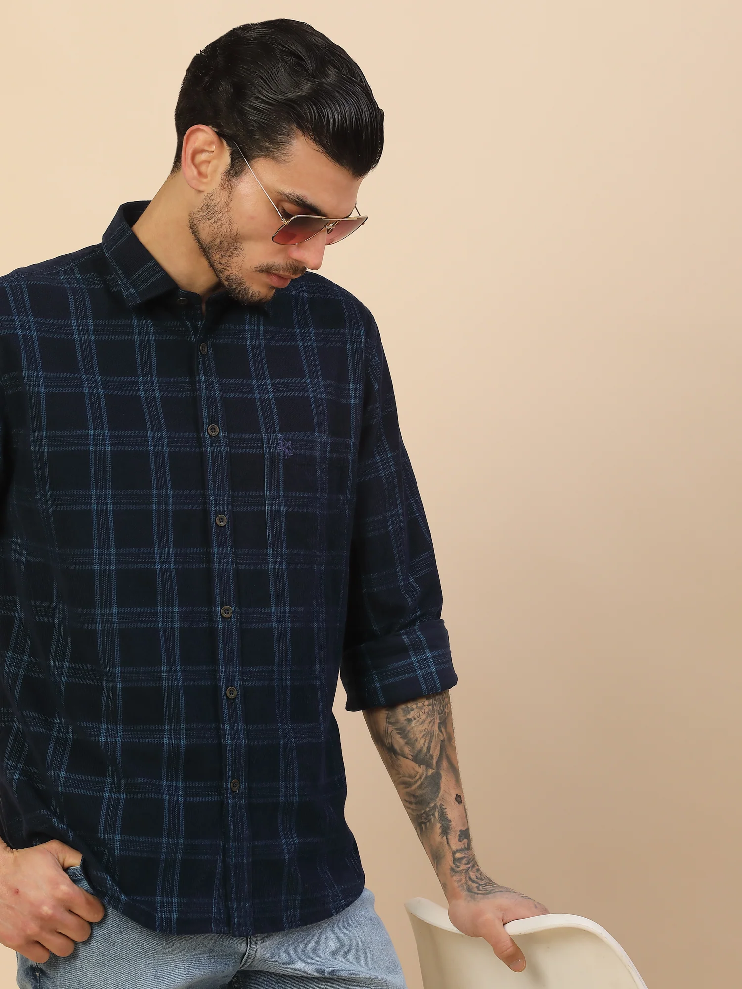 Men's Stylish Checkered Casual Shirt | Regular Fit | Full Sleeve | Pure Cotton | Smart Casual Wear - Image 9
