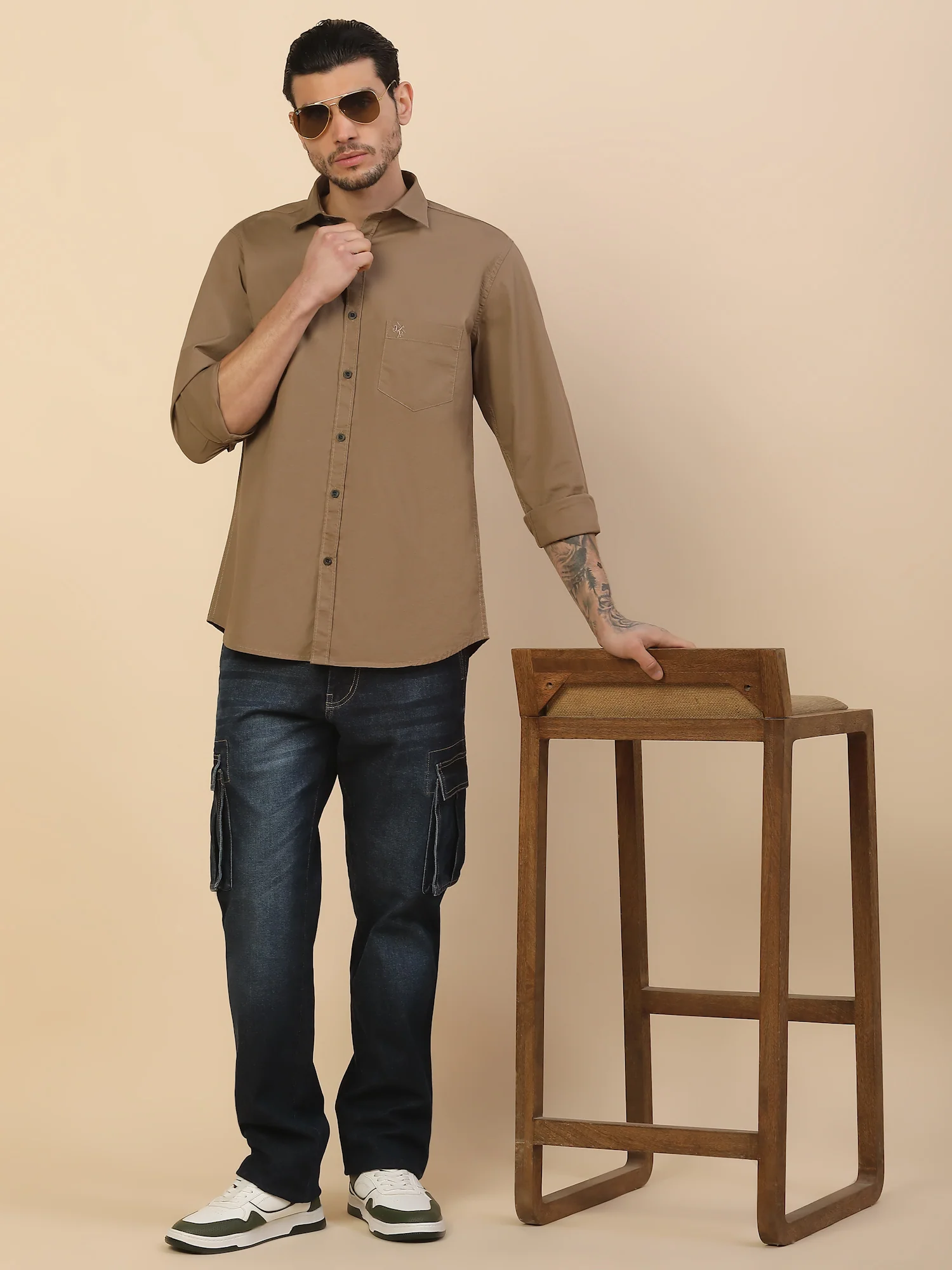 Men's Stylish Solid Casual Shirt | Regular Fit | Full Sleeve | Cotton Blend | Smart Casual Wear - Image 2