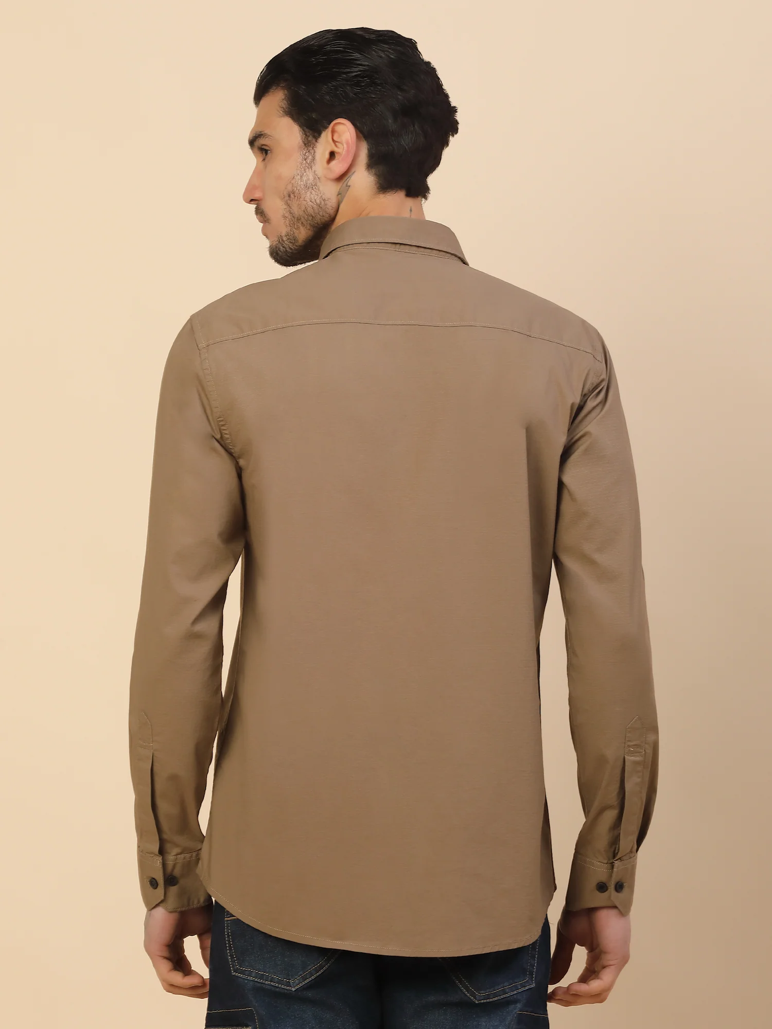 Men's Stylish Solid Casual Shirt | Regular Fit | Full Sleeve | Cotton Blend | Smart Casual Wear - Image 3