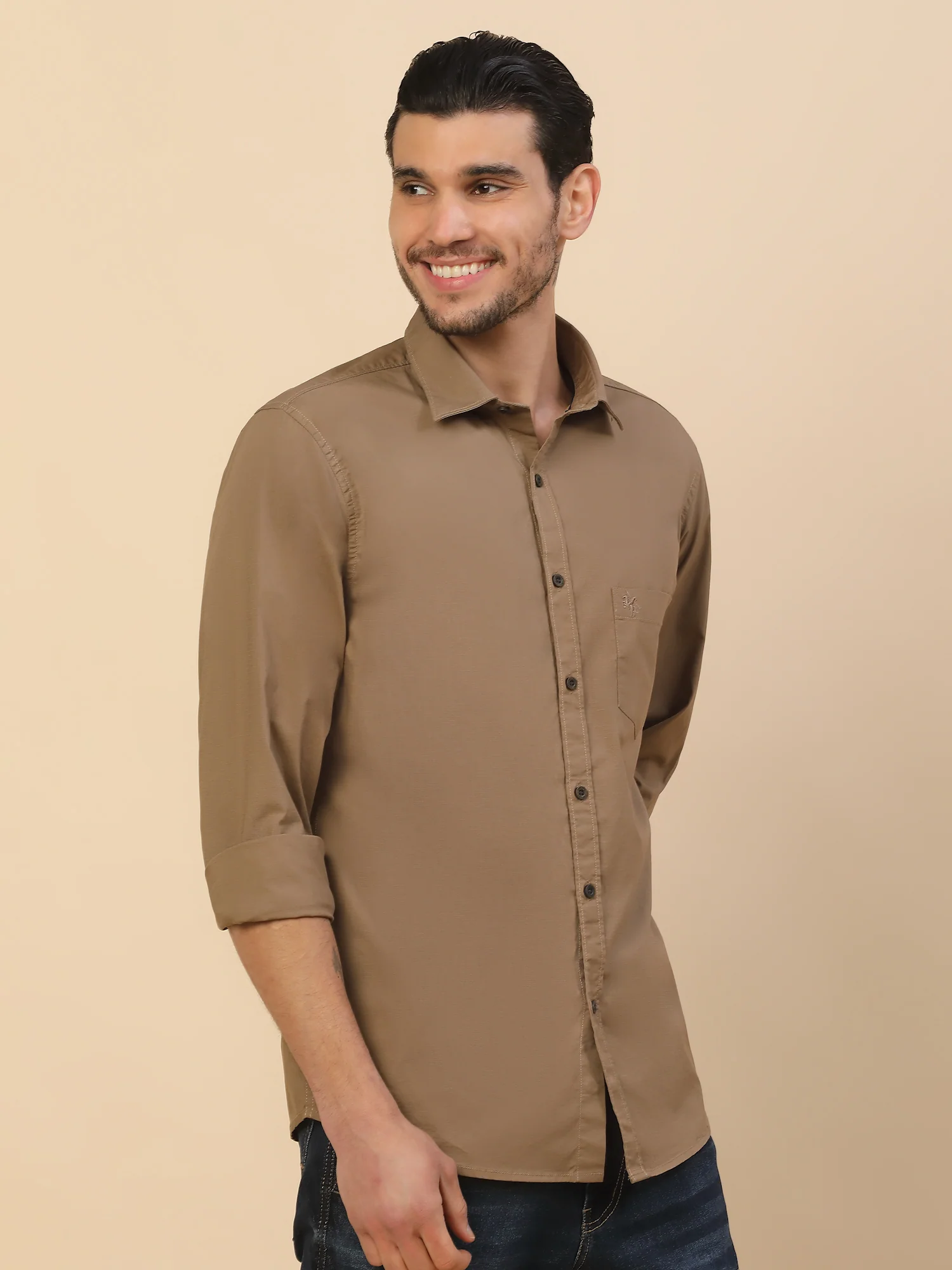 Men's Stylish Solid Casual Shirt | Regular Fit | Full Sleeve | Cotton Blend | Smart Casual Wear - Image 7