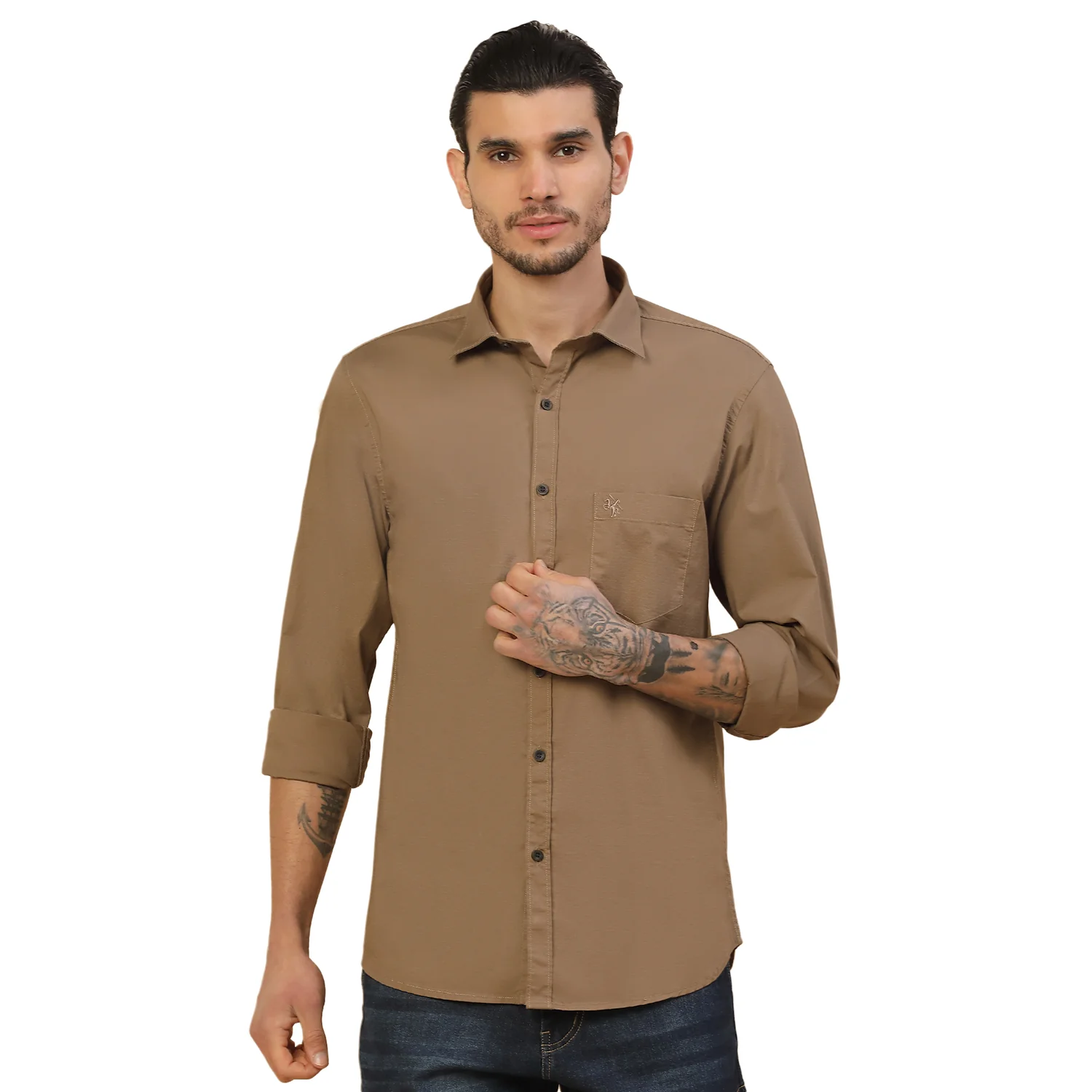 Men's Stylish Solid Casual Shirt | Regular Fit | Full Sleeve | Cotton Blend | Smart Casual Wear - Image 9