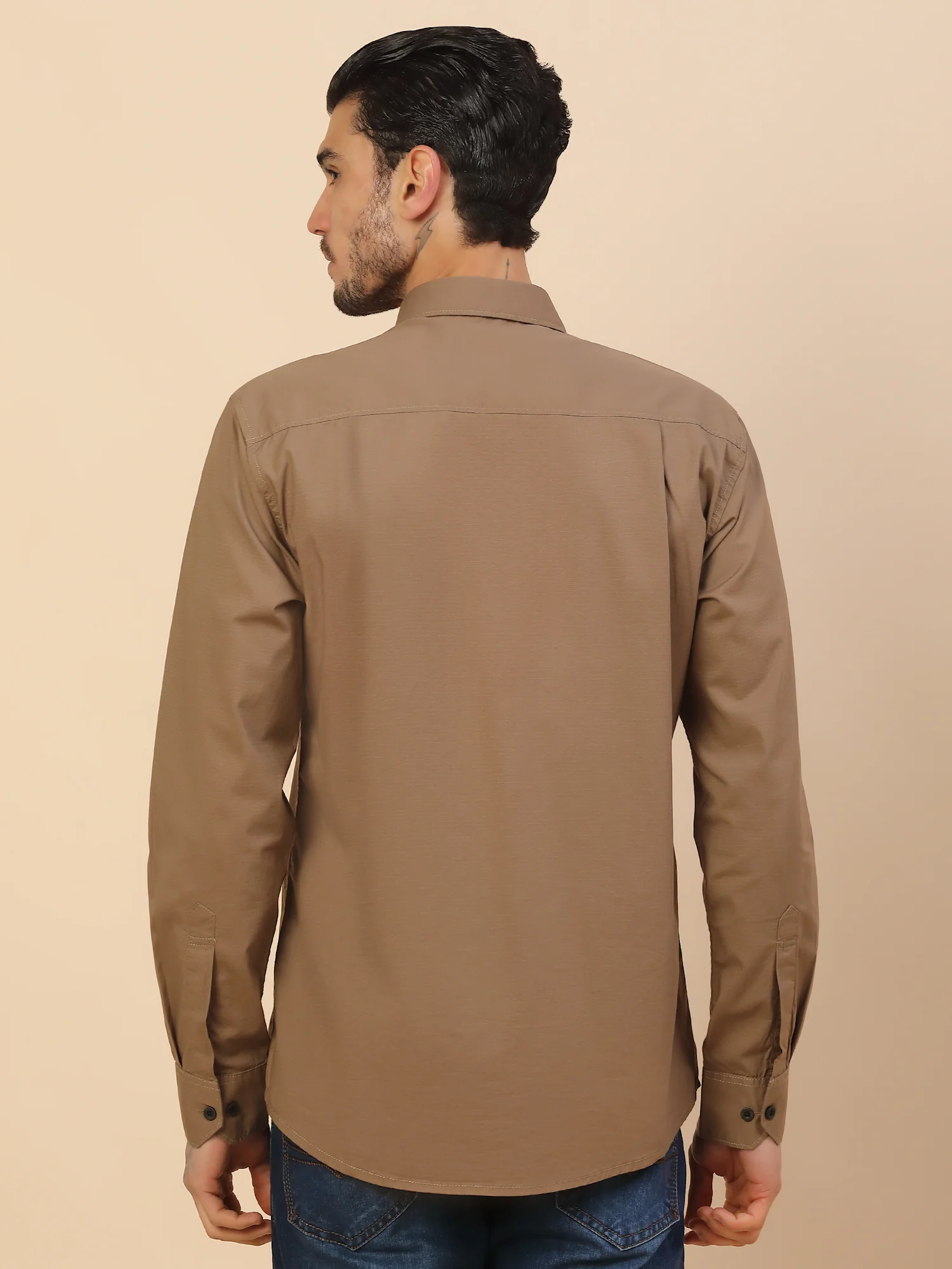 Men's Stylish Solid Casual Shirt | Regular Fit | Full Sleeve | Pure Cotton | Smart Casual Wear (Copy) - Image 3