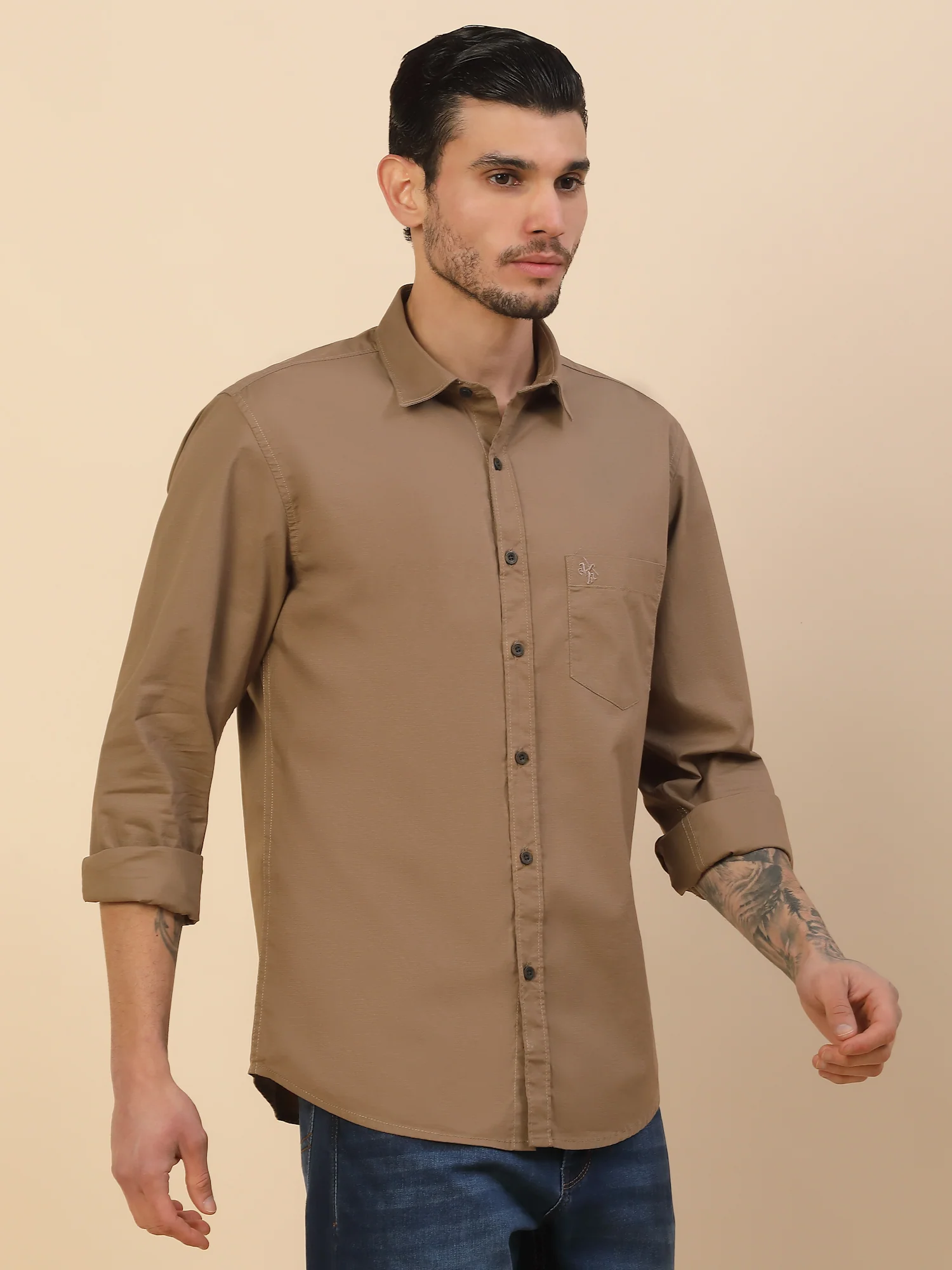 Men's Stylish Solid Casual Shirt | Regular Fit | Full Sleeve | Pure Cotton | Smart Casual Wear (Copy) - Image 6