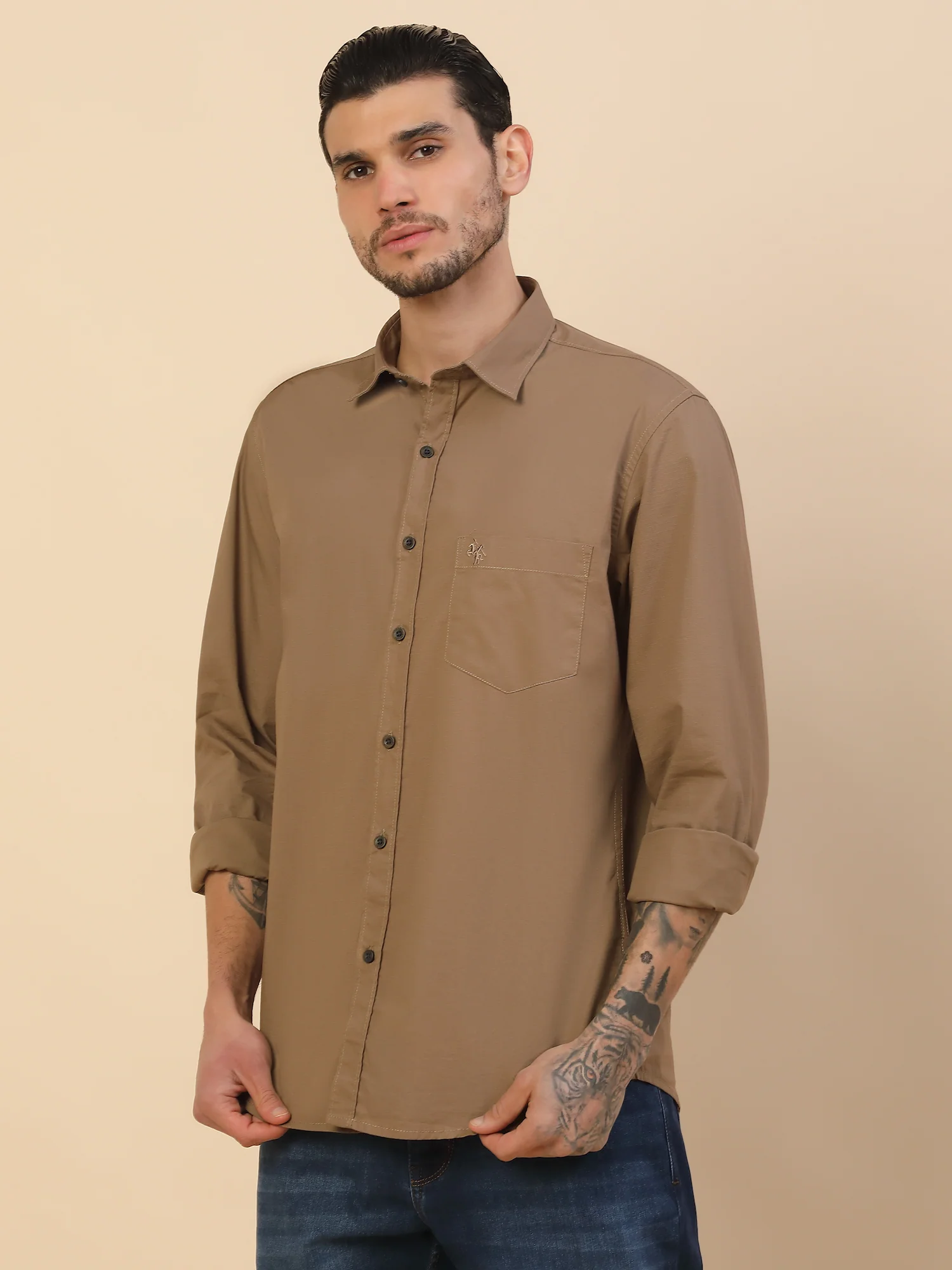 Men's Stylish Solid Casual Shirt | Regular Fit | Full Sleeve | Pure Cotton | Smart Casual Wear (Copy) - Image 7