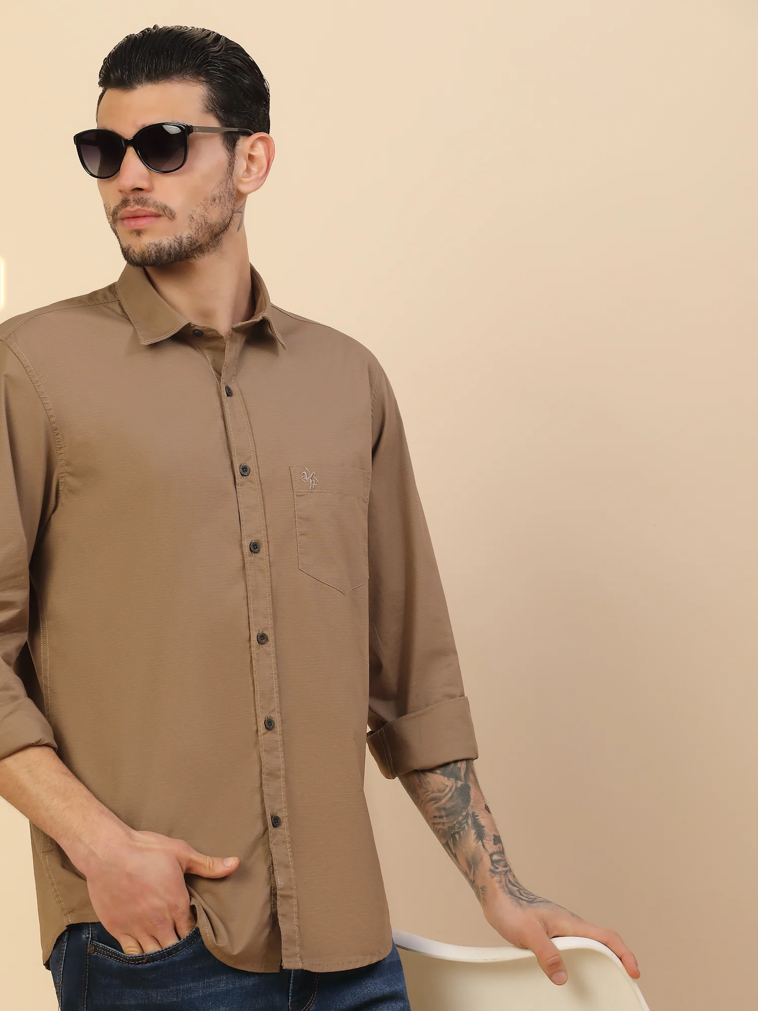 Men's Stylish Solid Casual Shirt | Regular Fit | Full Sleeve | Pure Cotton | Smart Casual Wear (Copy) - Image 8