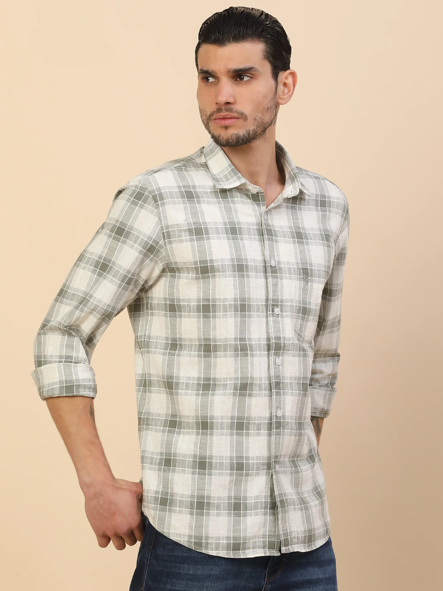 Men's Stylish Checkered Casual Shirt | Regular Fit | Full Sleeve | Pure Cotton | Smart Casual Wear - Image 7