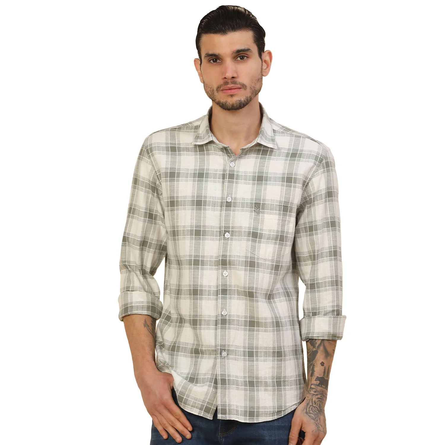 Men's Stylish Checkered Casual Shirt | Regular Fit | Full Sleeve | Pure Cotton | Smart Casual Wear - Image 9