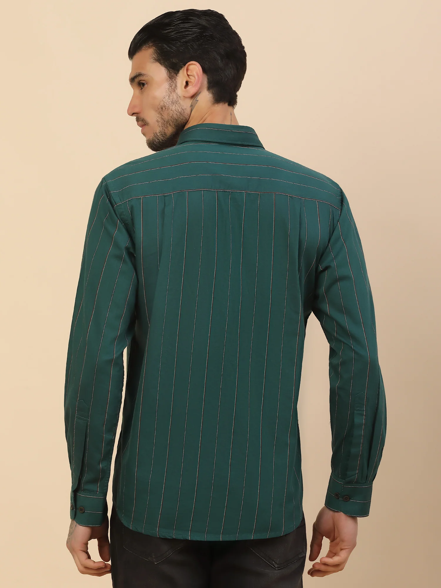 Men's Stylish Striped Casual Shirt | Regular Fit | Full Sleeve | Pure Cotton | Smart Casual Wear - Image 3