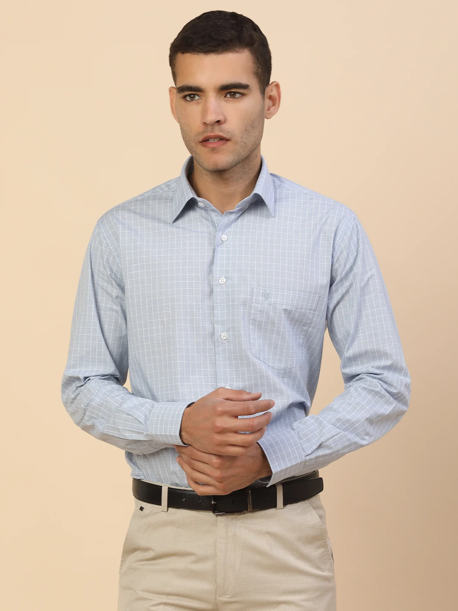 Men's Stylish Checkered Formal Shirt | Regular Fit | Full Sleeve | Pure Cotton | Smart Formal Wear - Image 2