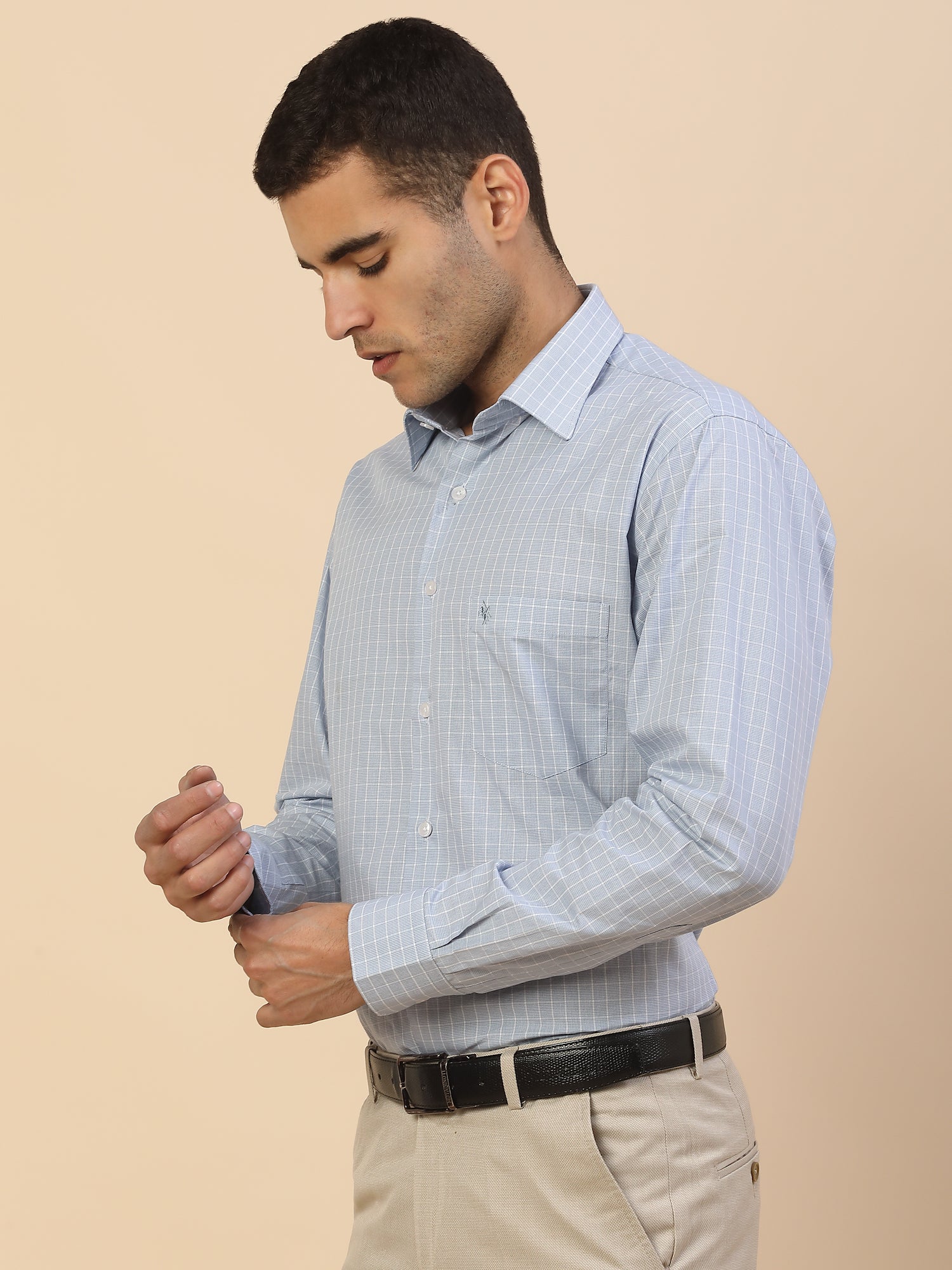Men's Stylish Checkered Formal Shirt | Regular Fit | Full Sleeve | Pure Cotton | Smart Formal Wear - Image 3