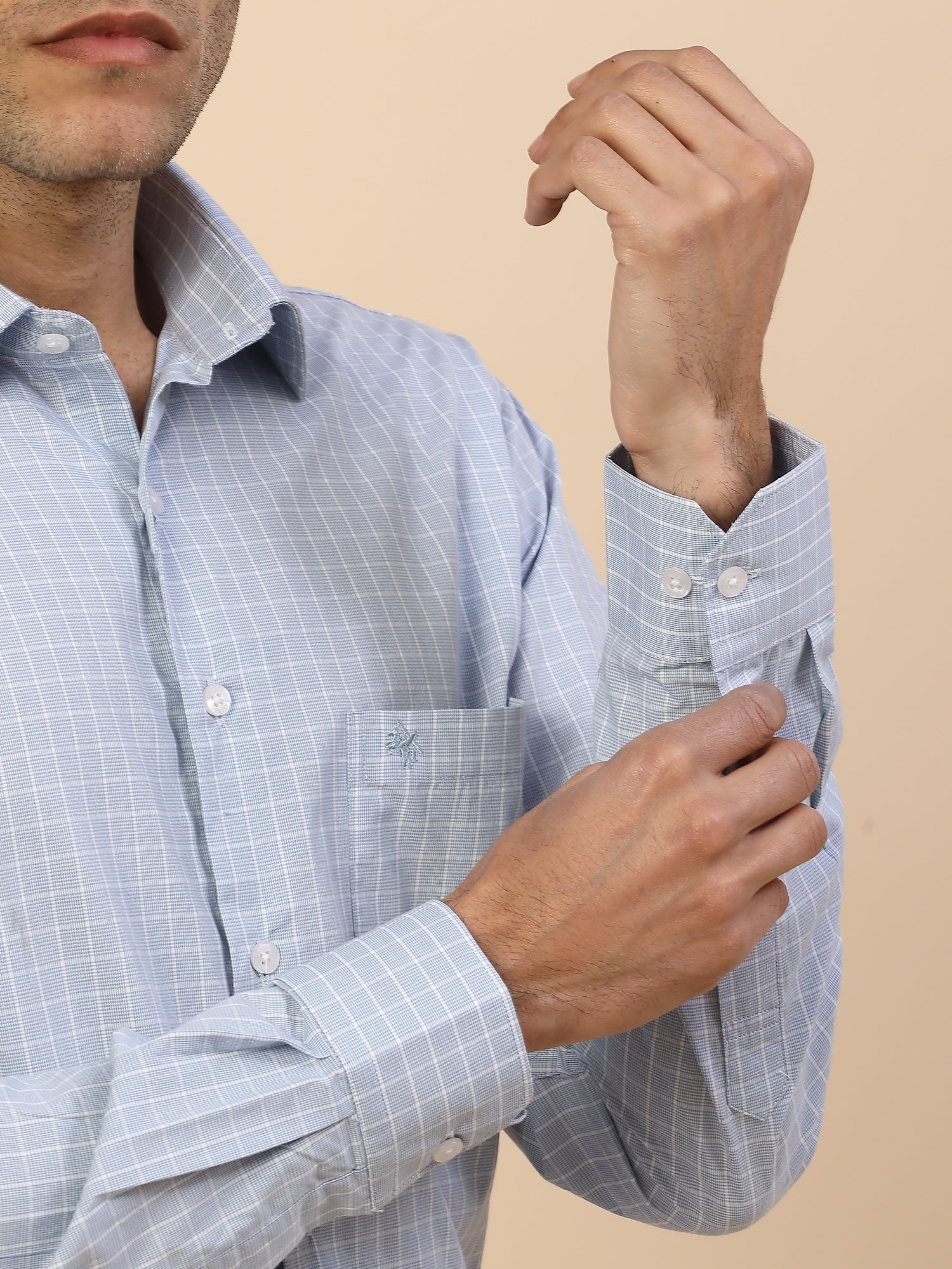 Men's Stylish Checkered Formal Shirt | Regular Fit | Full Sleeve | Pure Cotton | Smart Formal Wear - Image 6