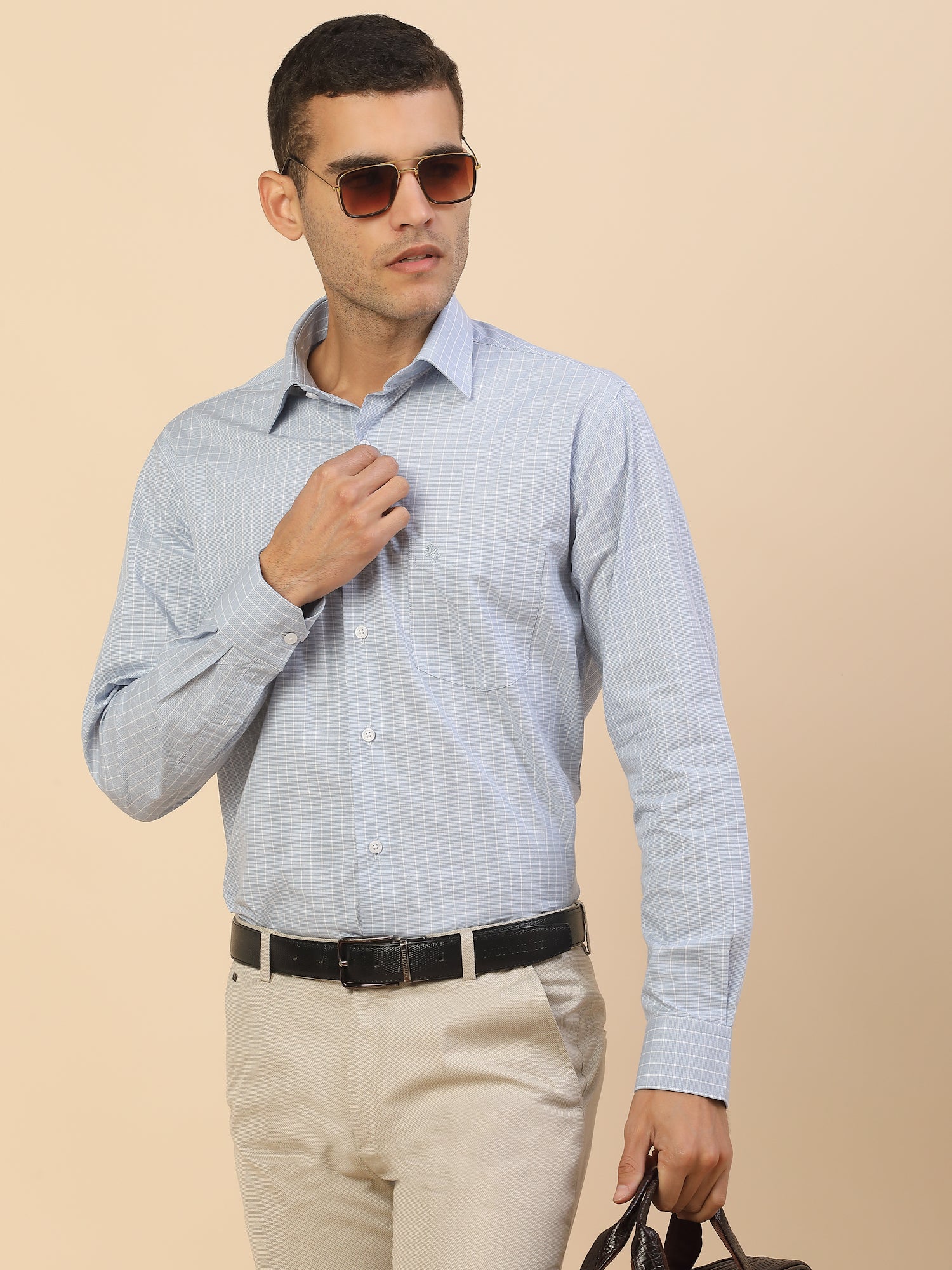 Men's Stylish Checkered Formal Shirt | Regular Fit | Full Sleeve | Pure Cotton | Smart Formal Wear - Image 7