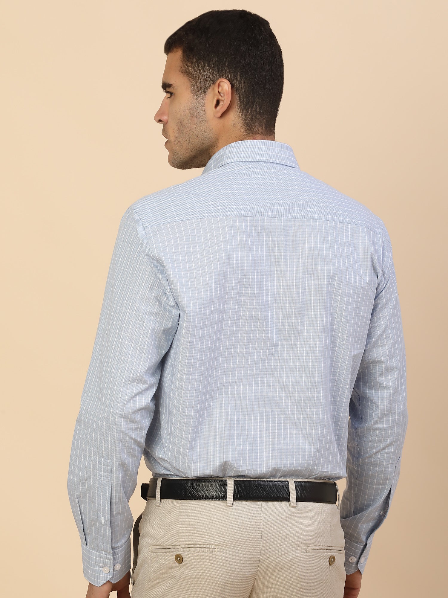 Men's Stylish Checkered Formal Shirt | Regular Fit | Full Sleeve | Pure Cotton | Smart Formal Wear - Image 8