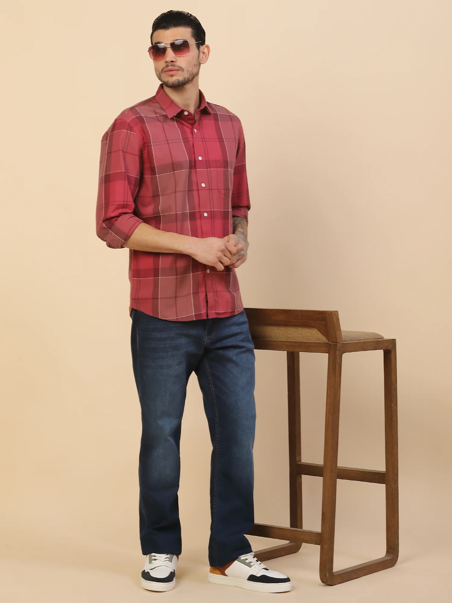 Men's Stylish Checkered Casual Shirt | Regular Fit | Full Sleeve | Pure Cotton | Smart Casual Wear - Image 2