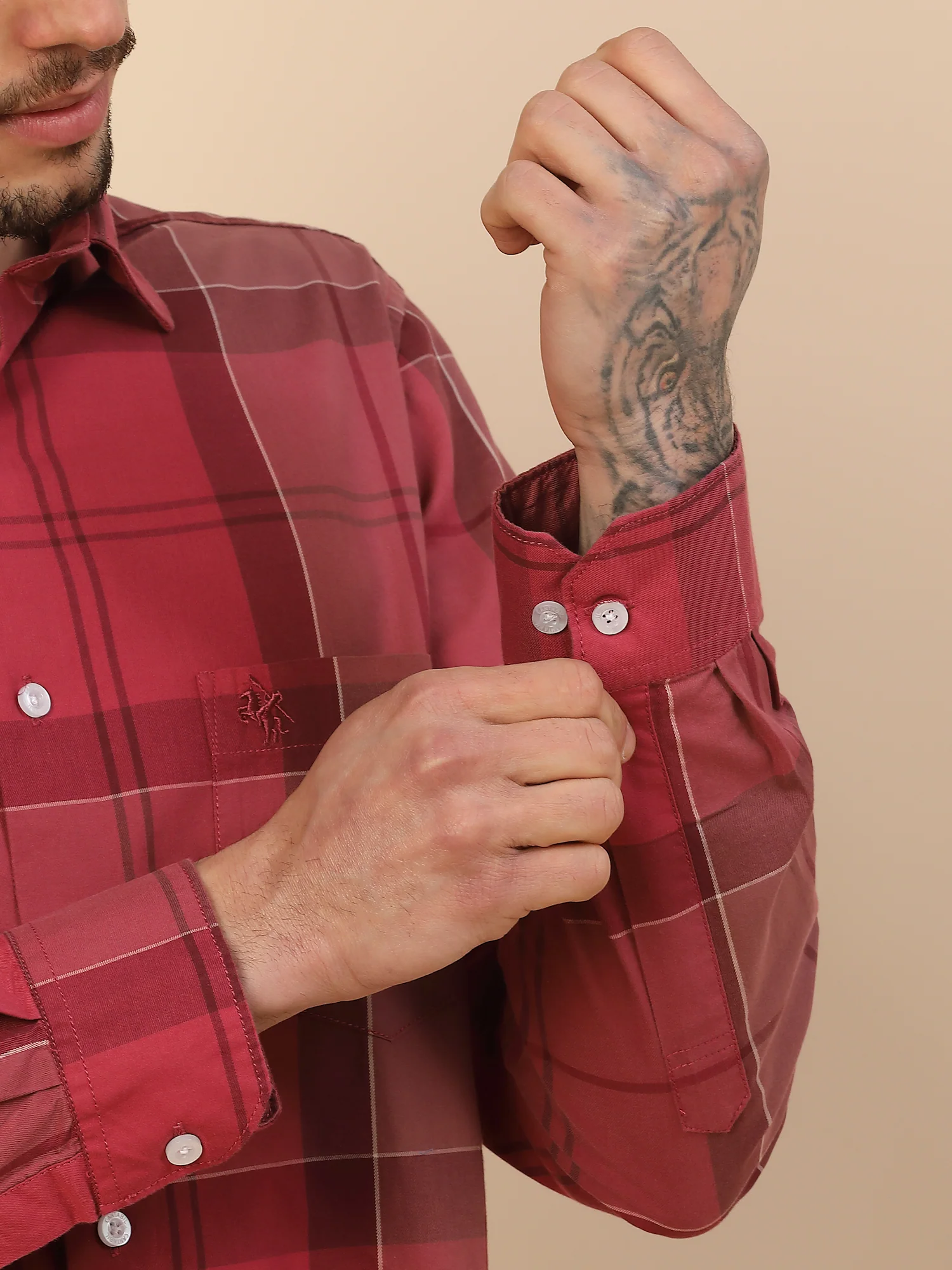 Men's Stylish Checkered Casual Shirt | Regular Fit | Full Sleeve | Pure Cotton | Smart Casual Wear - Image 4